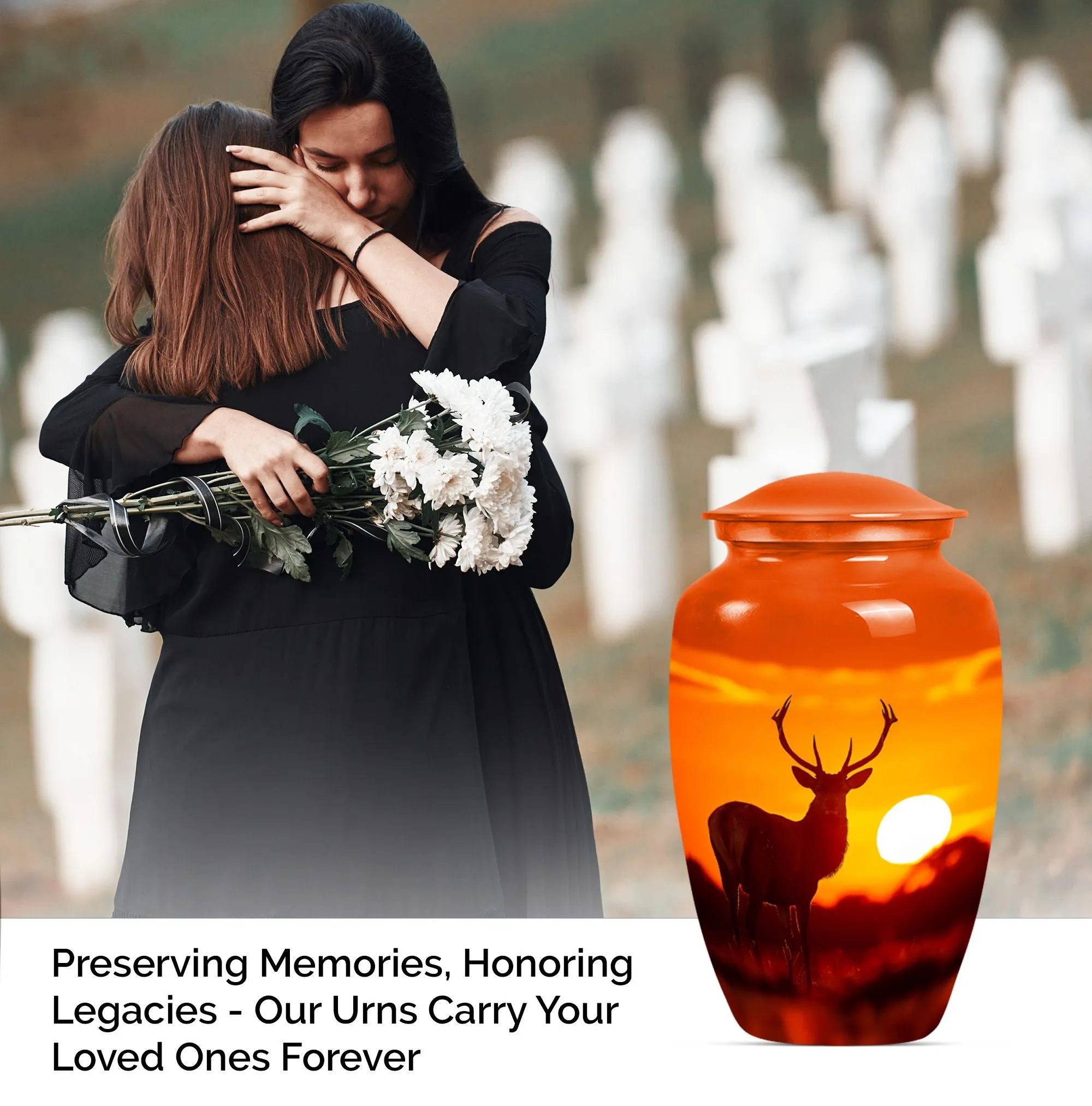 Deer Theme Cremation Tribute Personalized Memorial Urn