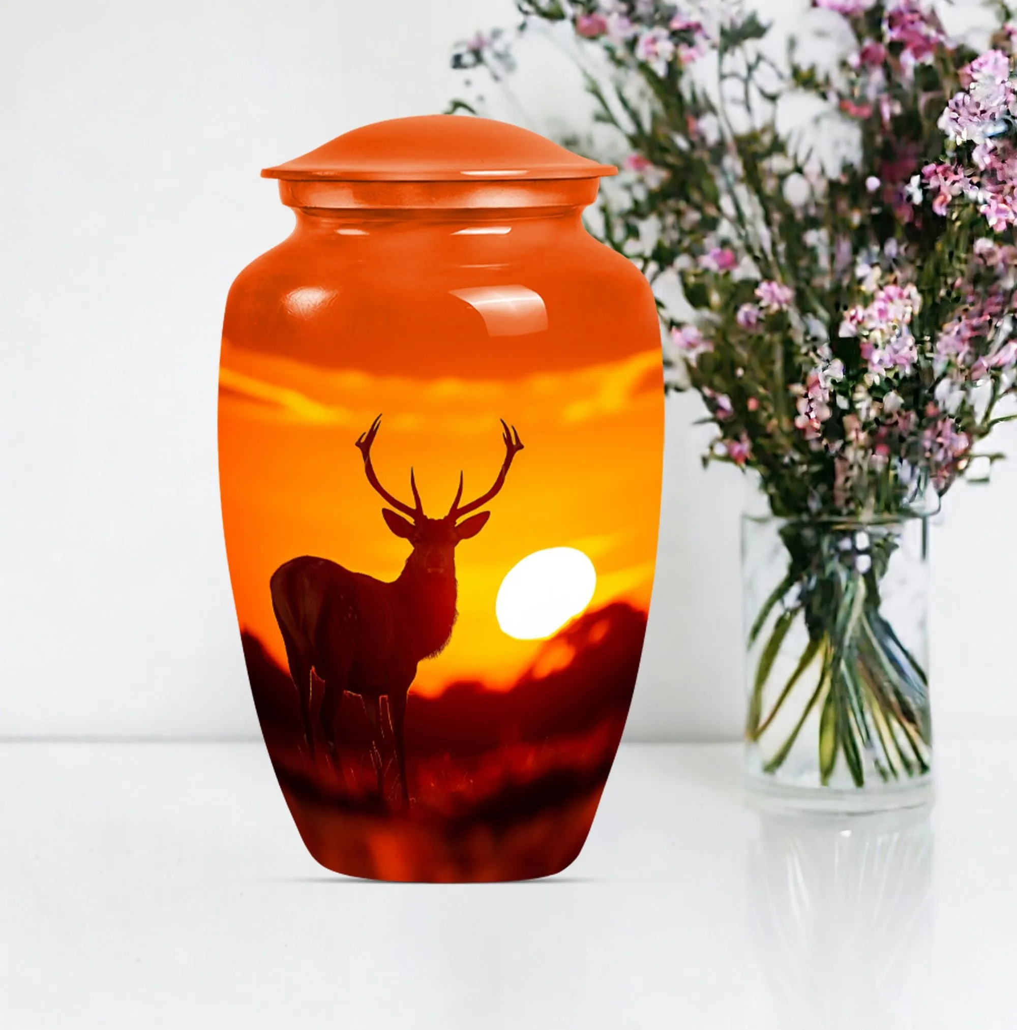 Deer Theme Cremation Tribute Personalized Memorial Urn