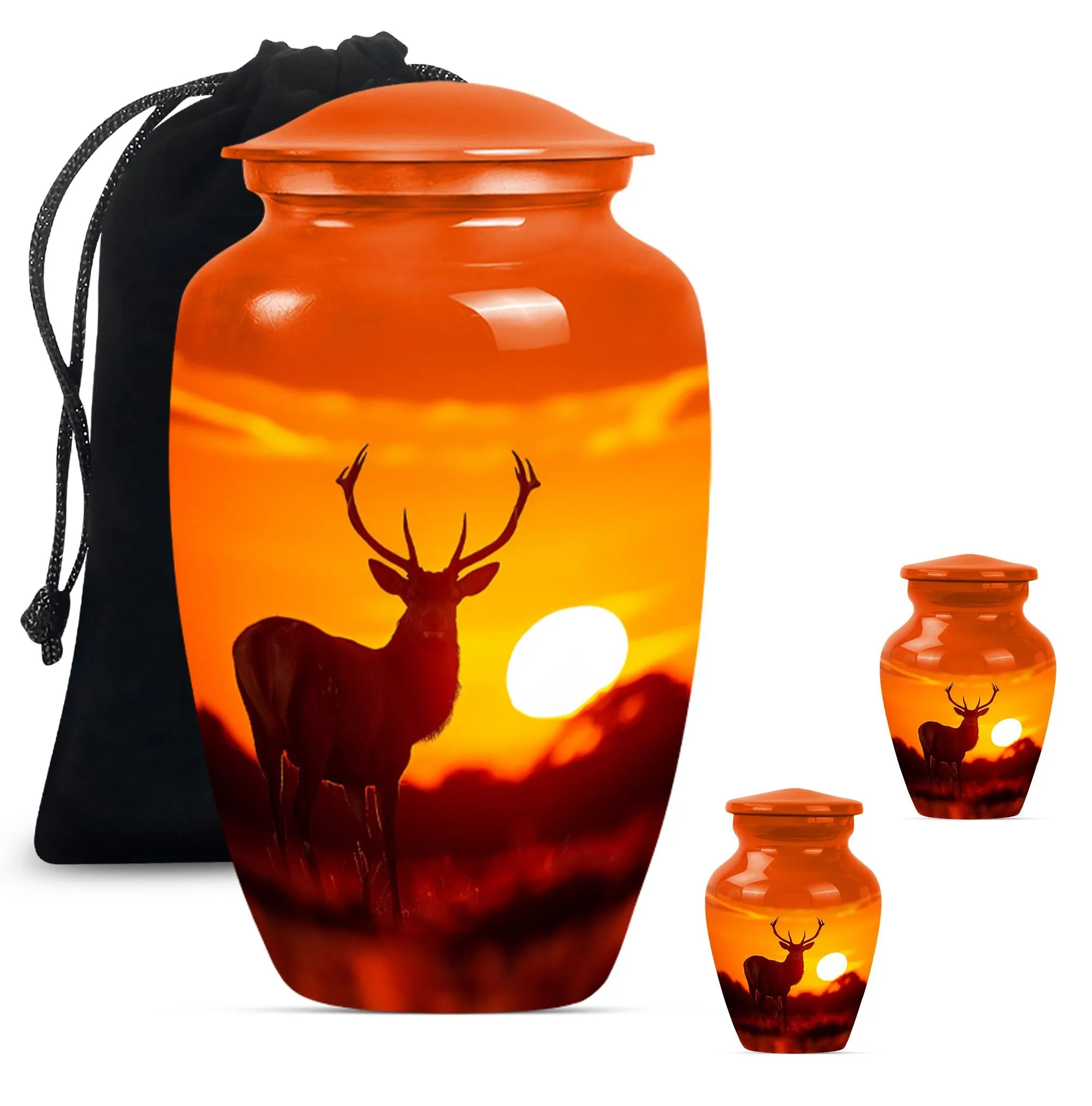 Deer Theme Cremation Tribute Personalized Memorial Urn