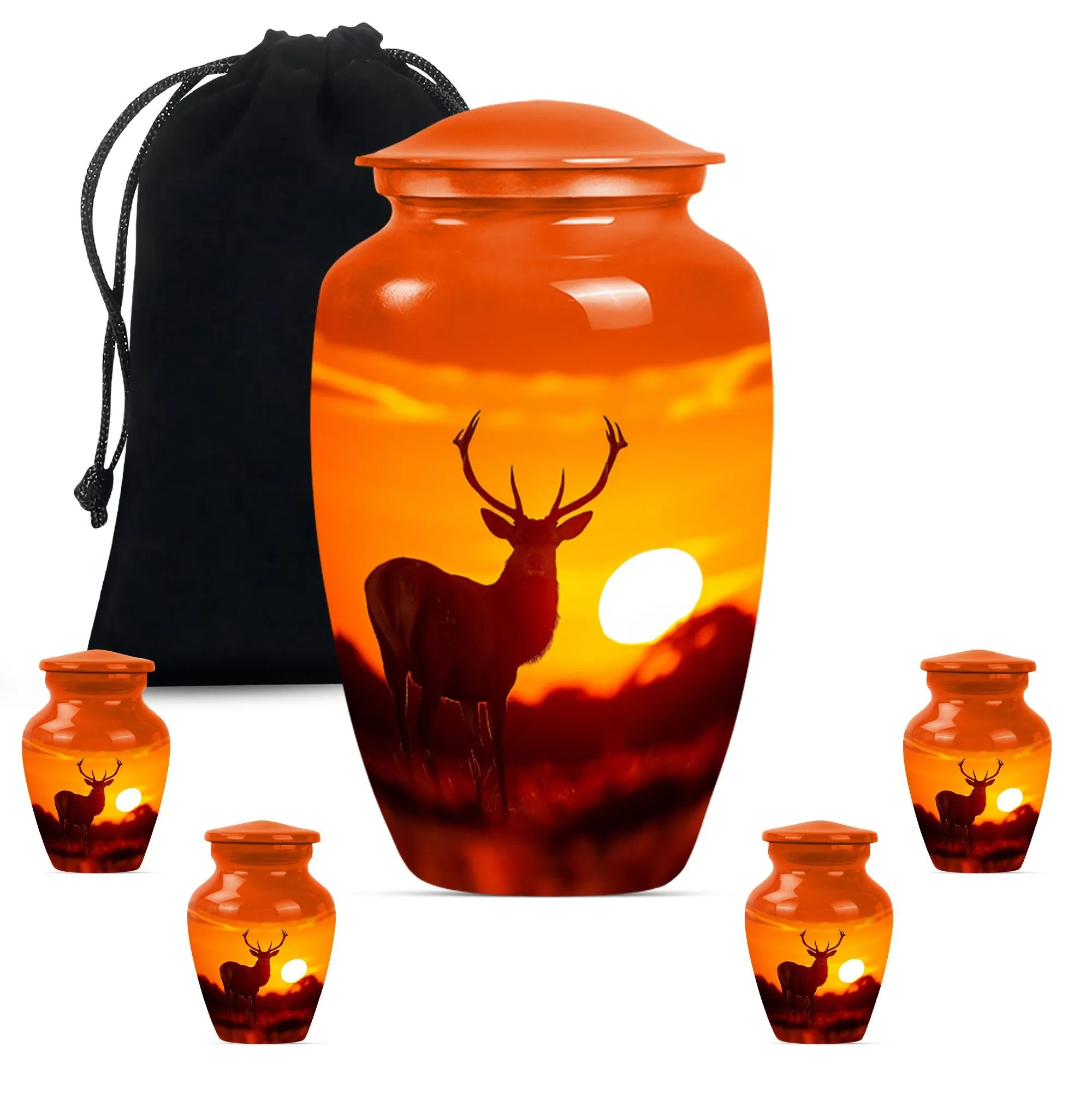 Deer Theme Cremation Tribute Personalized Memorial Urn