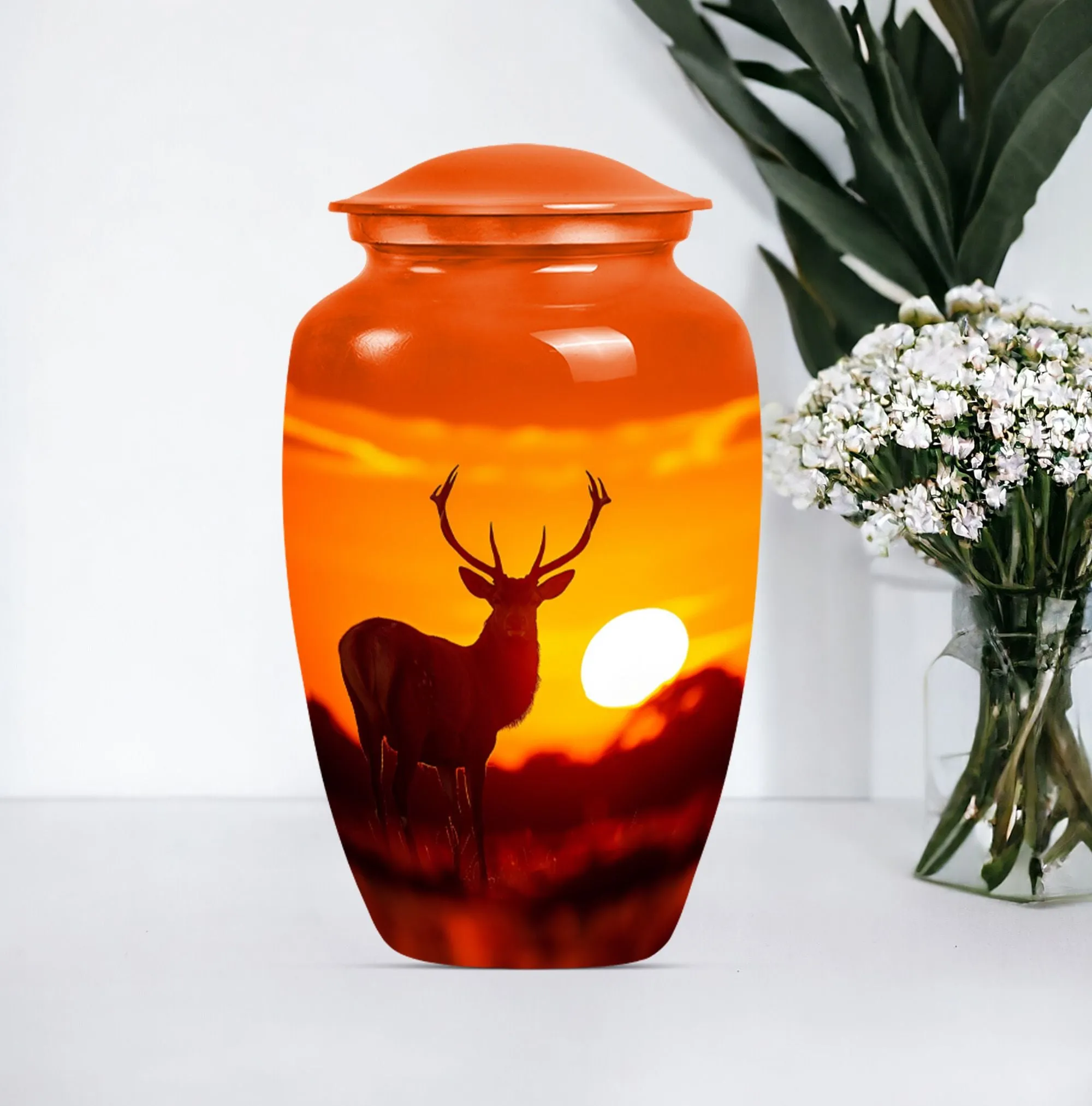 Deer Theme Cremation Tribute Personalized Memorial Urn