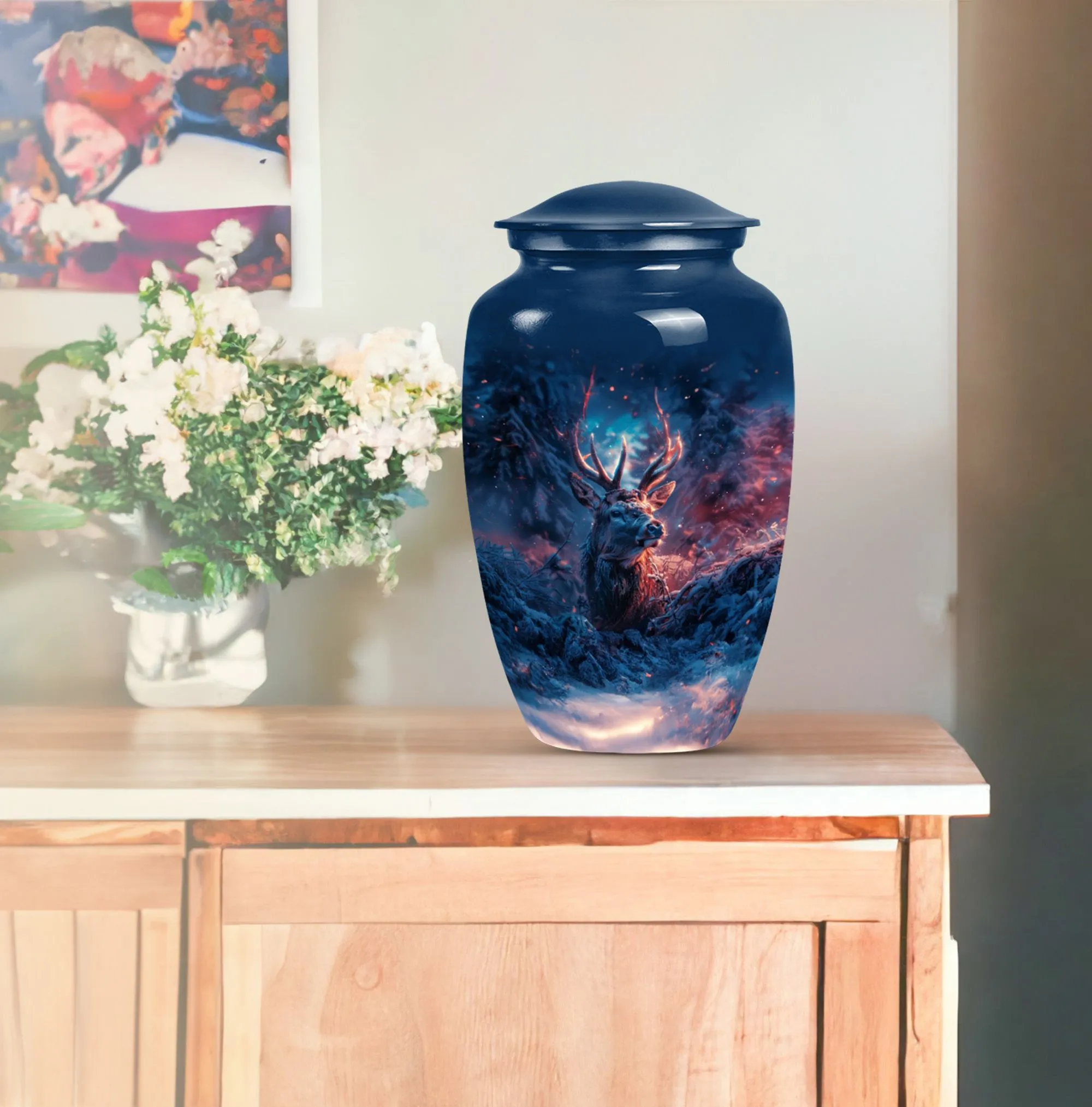 Deer Themed Cremation Urn - Commemoration for Cremation Rites