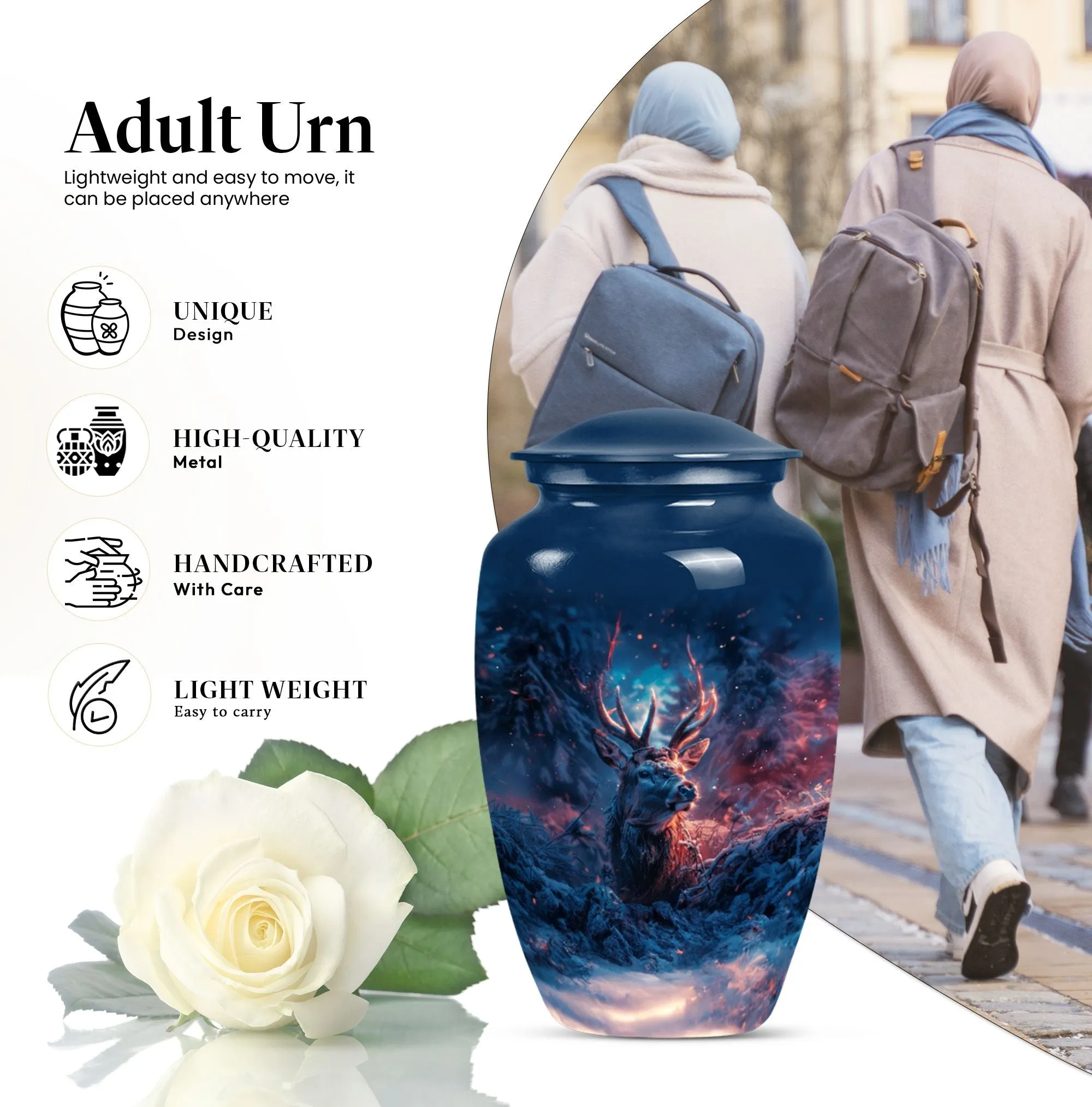 Deer Themed Cremation Urn - Commemoration for Cremation Rites