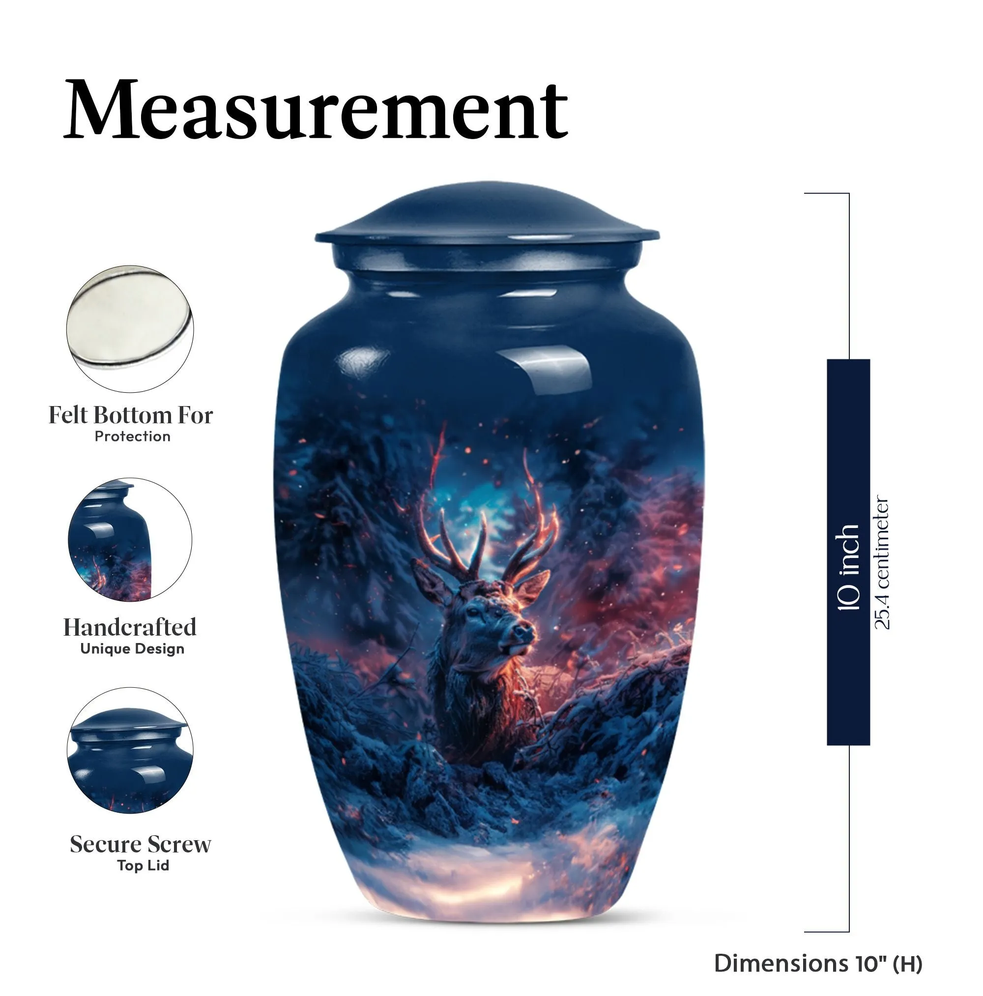 Deer Themed Cremation Urn - Commemoration for Cremation Rites