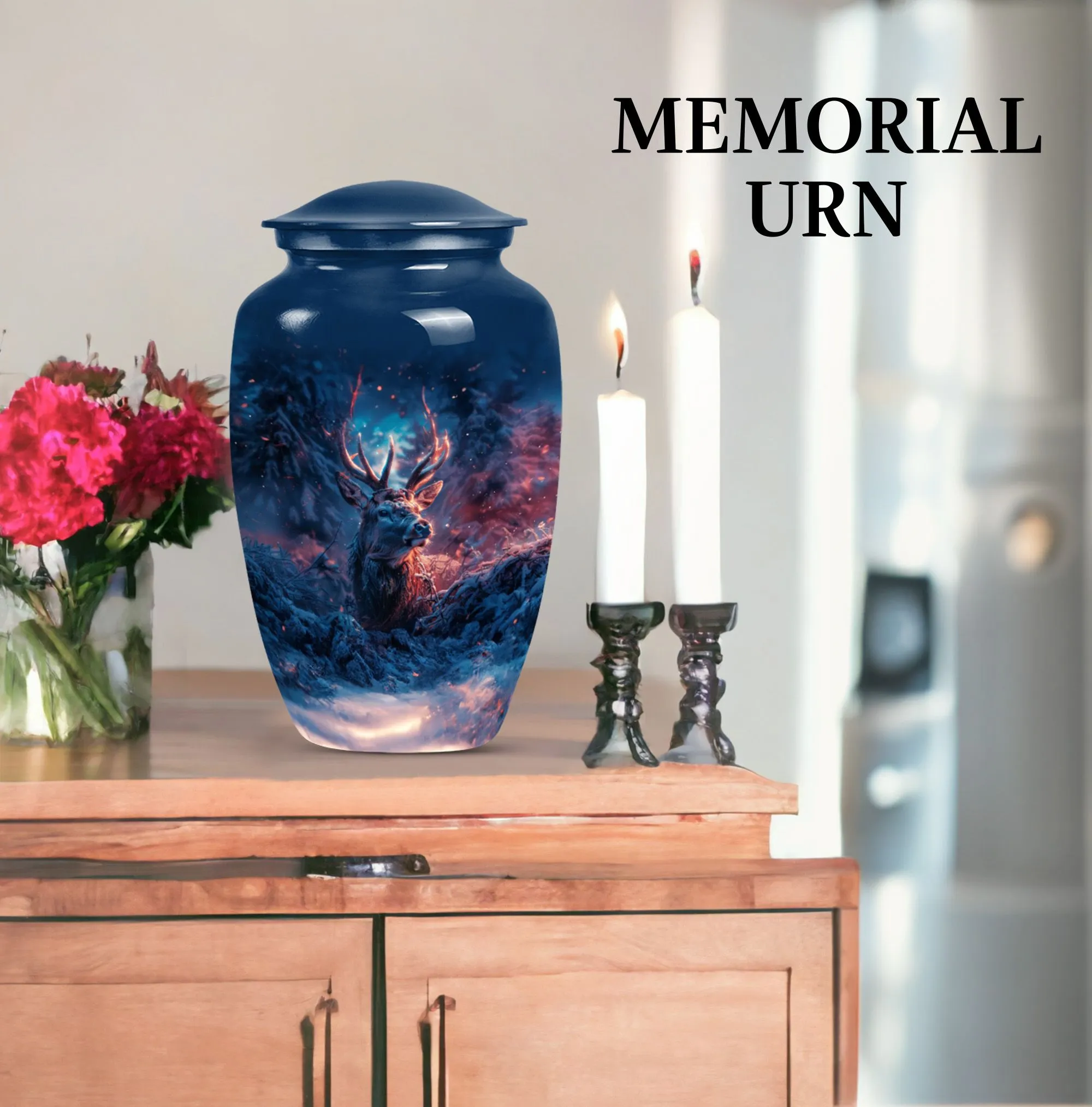 Deer Themed Cremation Urn - Commemoration for Cremation Rites