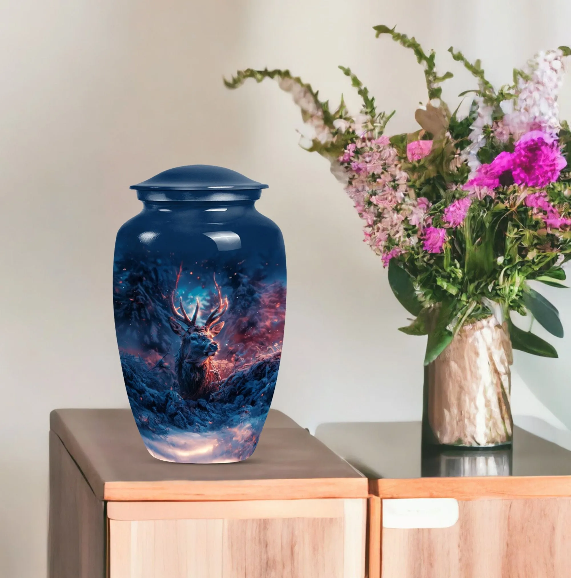 Deer Themed Cremation Urn - Commemoration for Cremation Rites