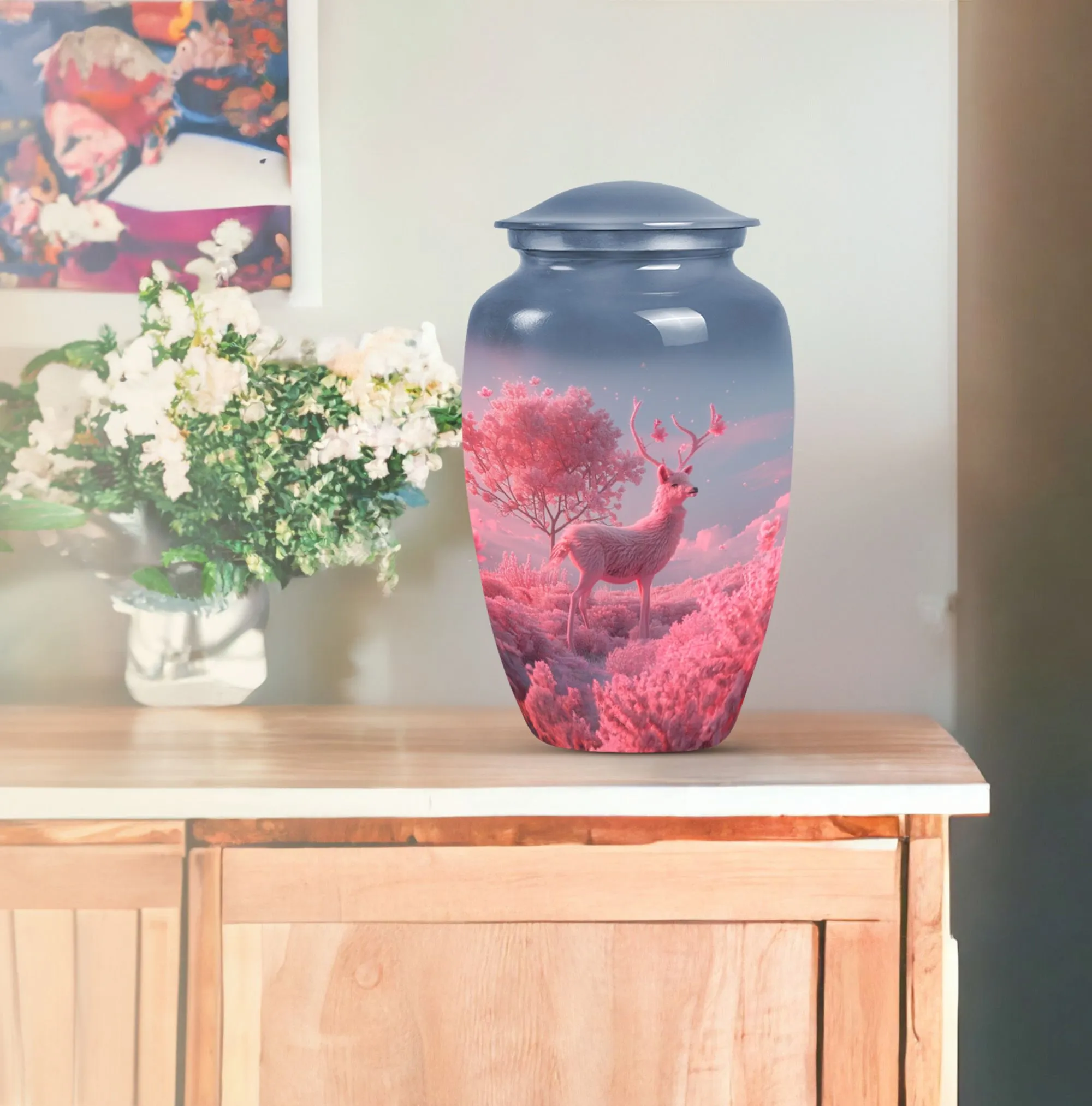 Deer Tribute Cremation Urn - A Classic Resting Place for Ashes