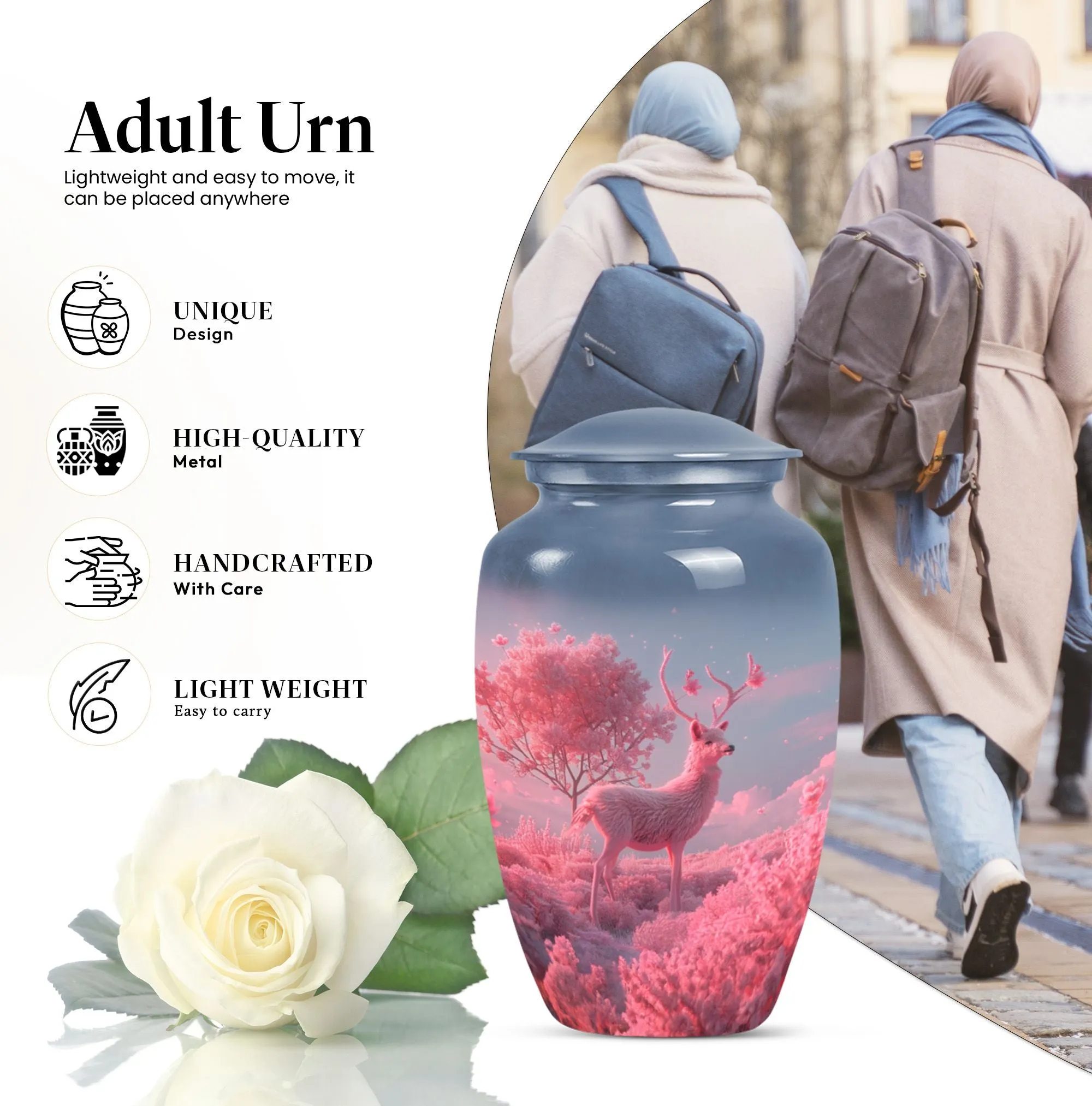 Deer Tribute Cremation Urn - A Classic Resting Place for Ashes