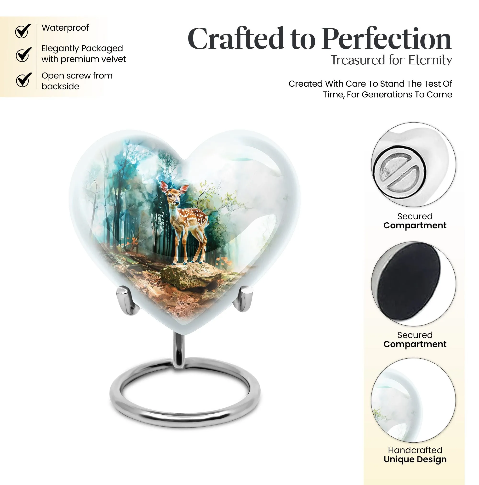 Deer Urn Remembrance - Majestic Cremation Ashes Keeper