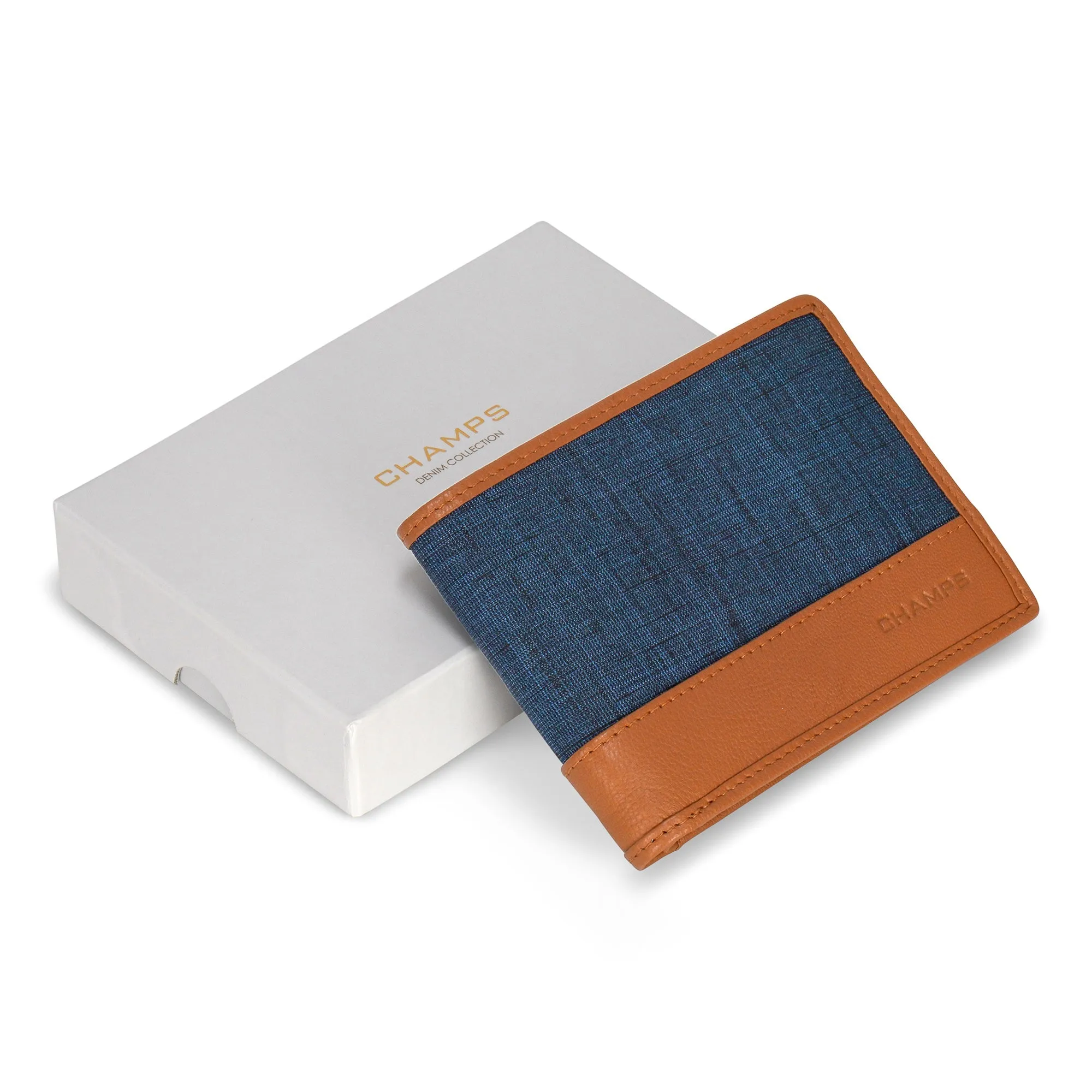Denim / Leather Top Wing Wallet *Drop Ship*