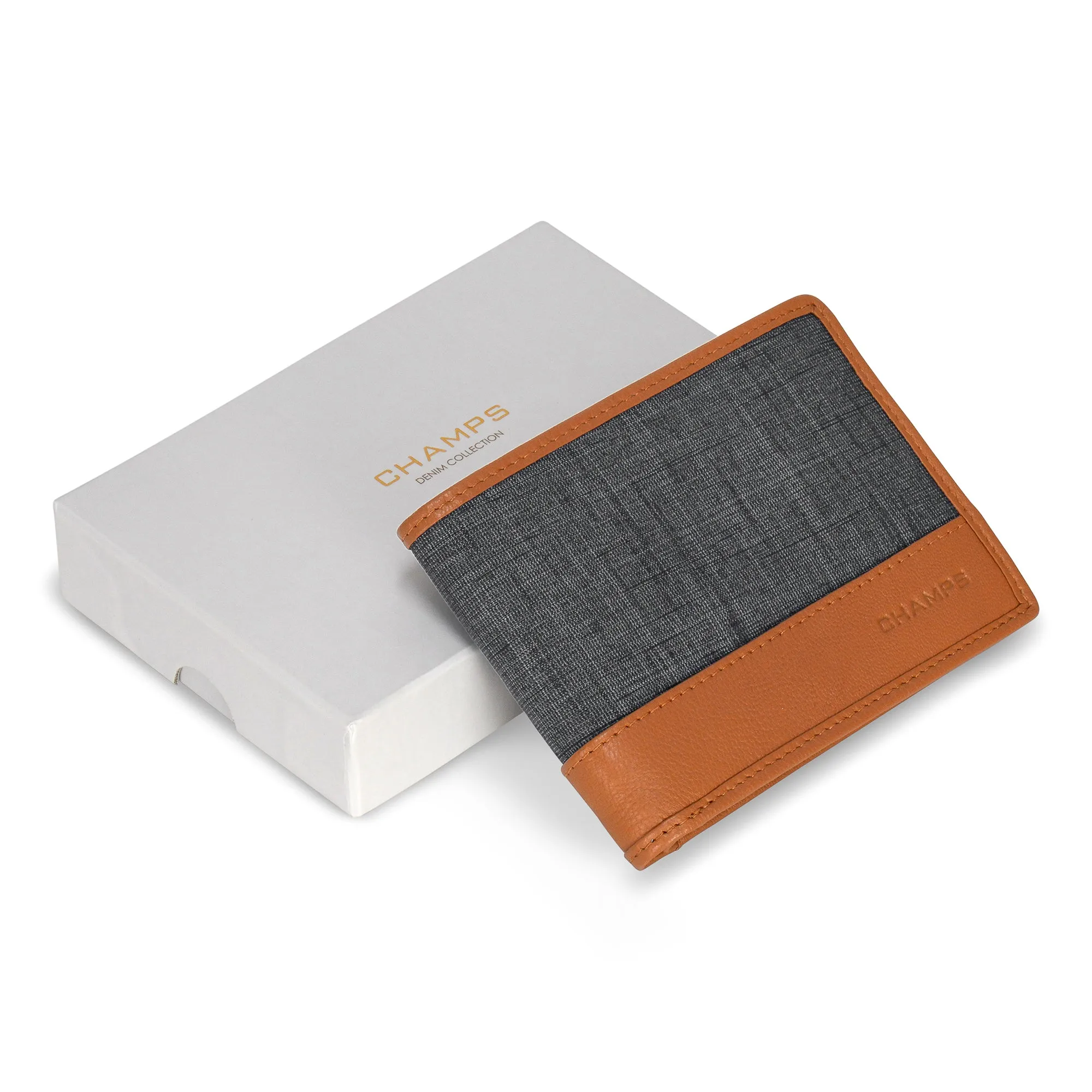 Denim / Leather Top Wing Wallet *Drop Ship*