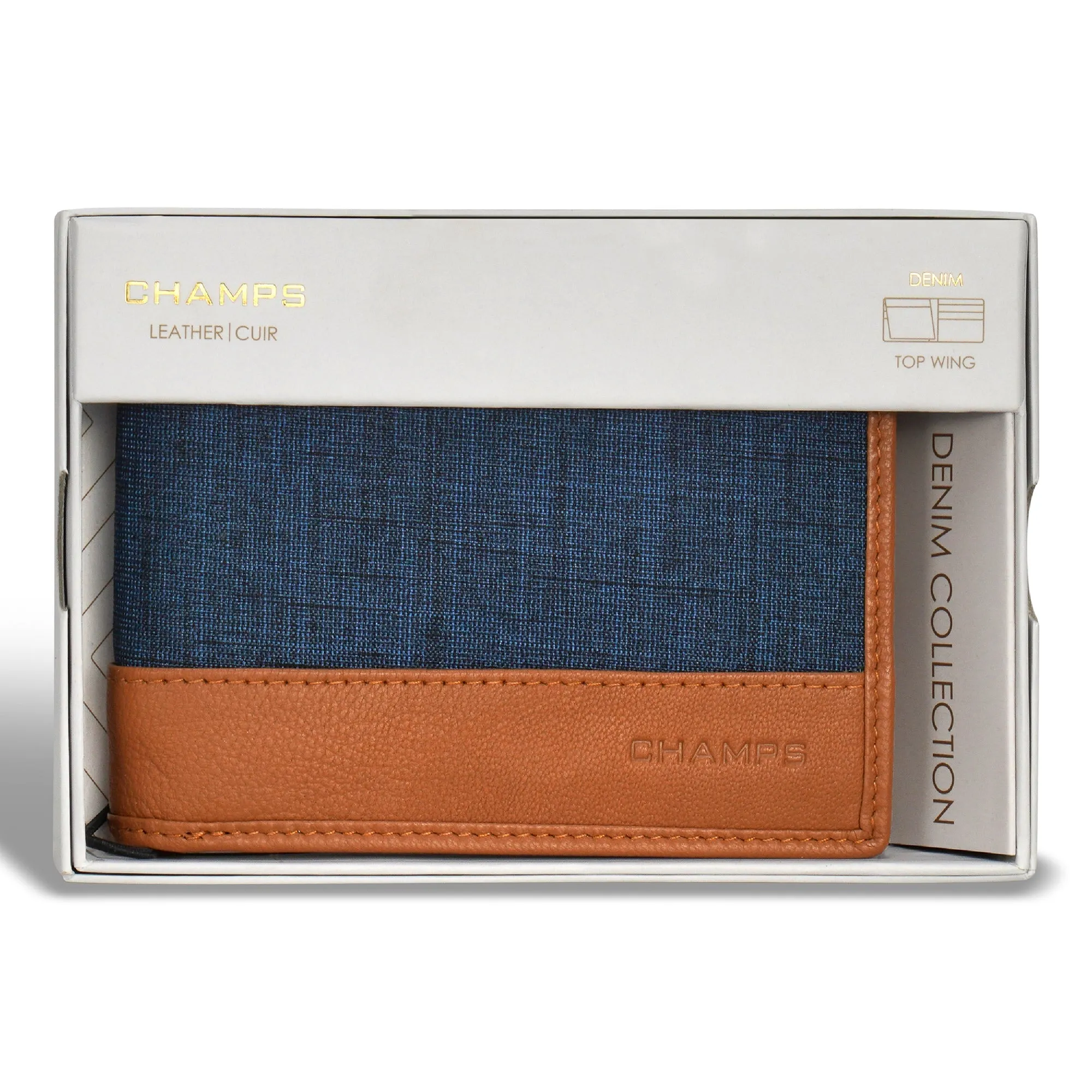 Denim / Leather Top Wing Wallet *Drop Ship*