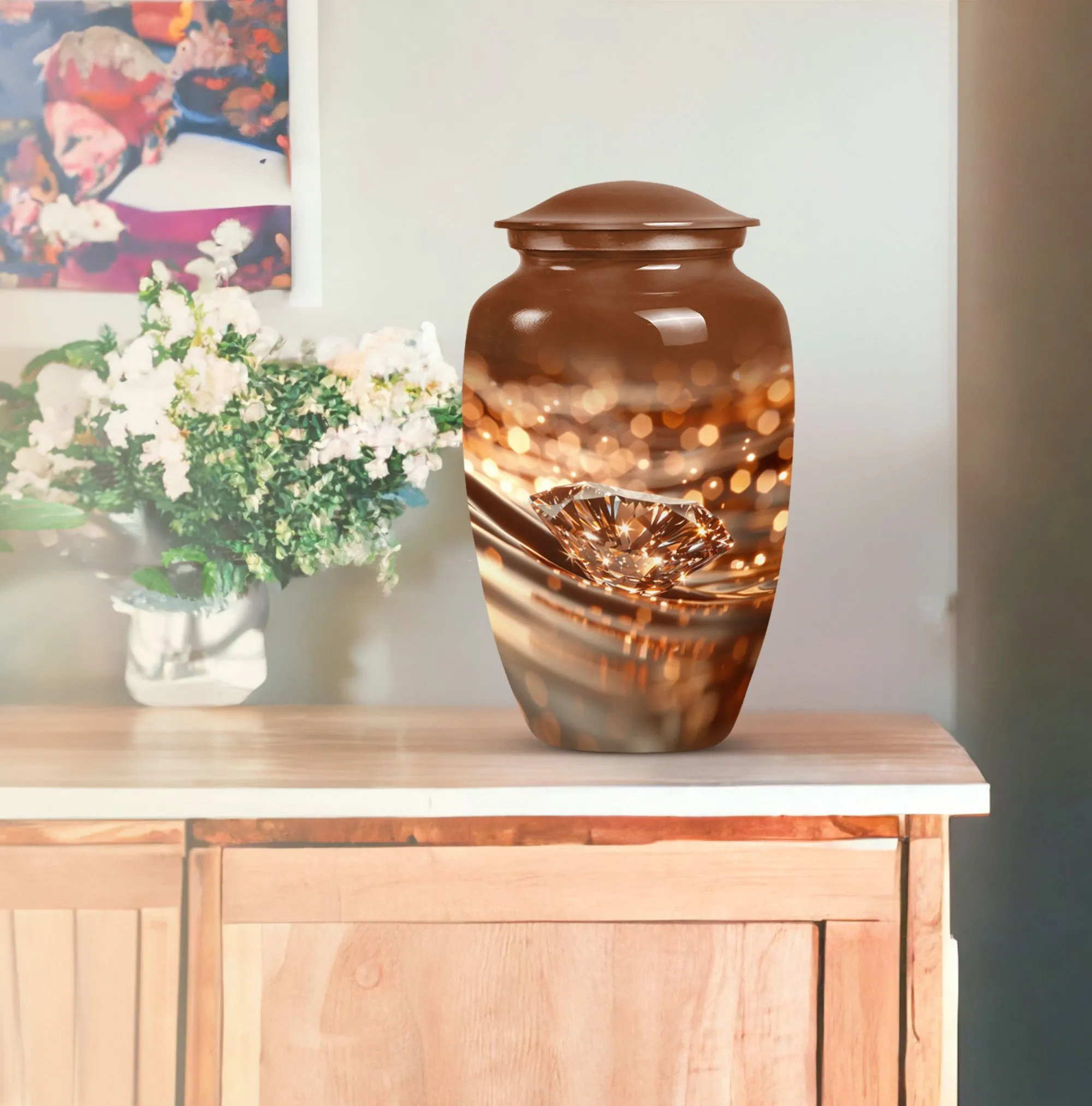 Diamond Embrace Cremation Keepsake Urn For Storing Human Ashes