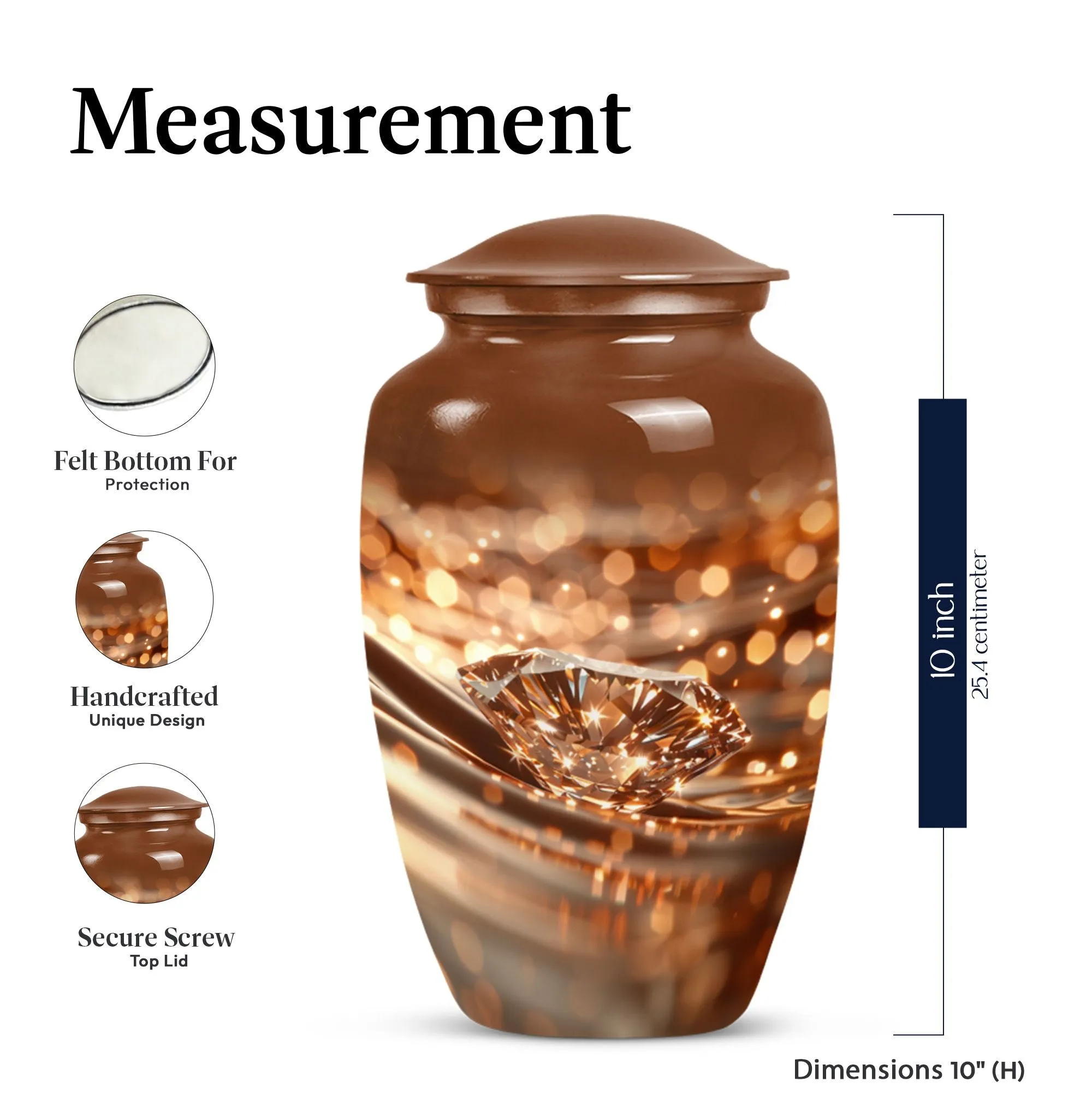 Diamond Embrace Cremation Keepsake Urn For Storing Human Ashes