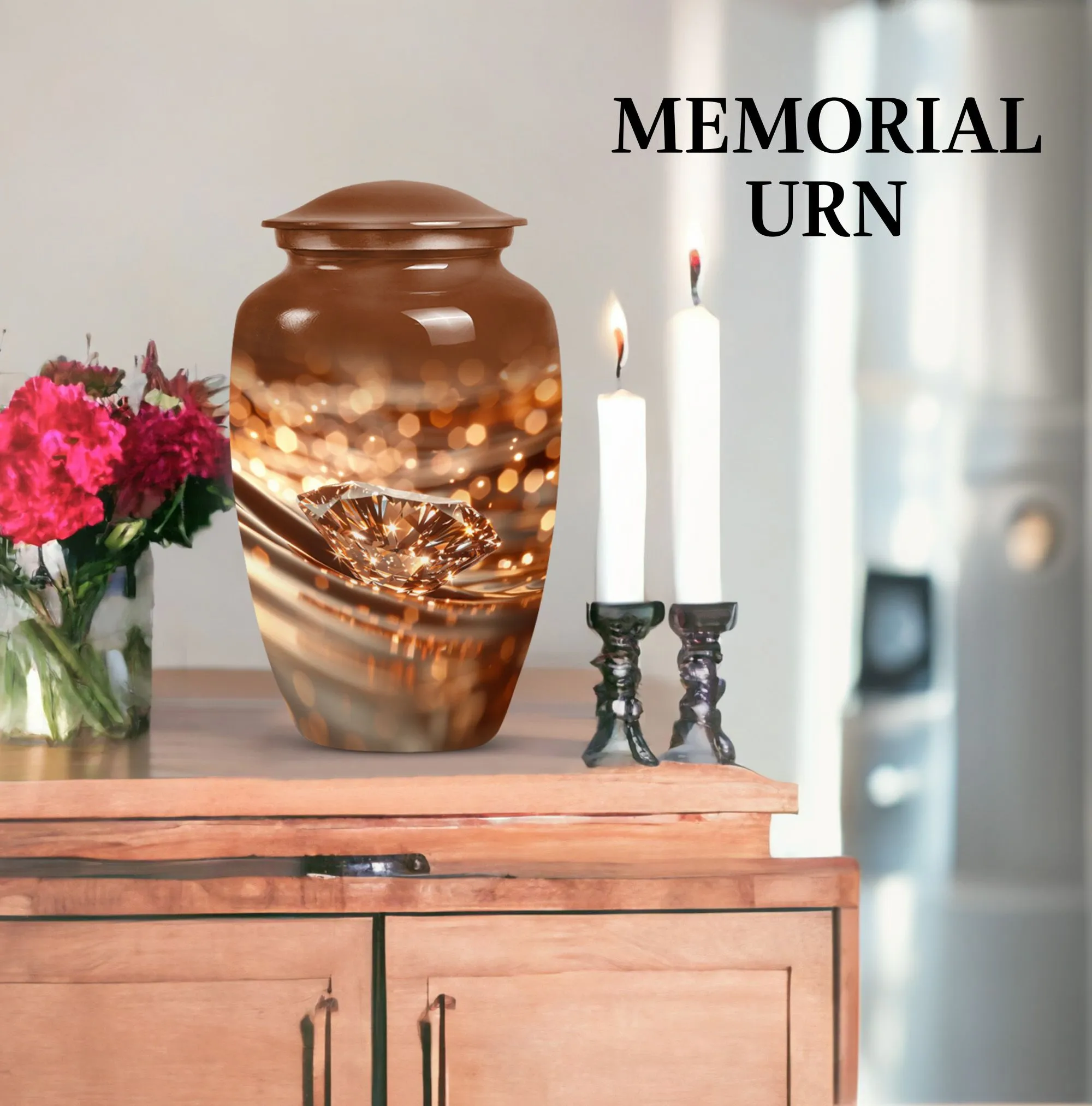 Diamond Embrace Cremation Keepsake Urn For Storing Human Ashes