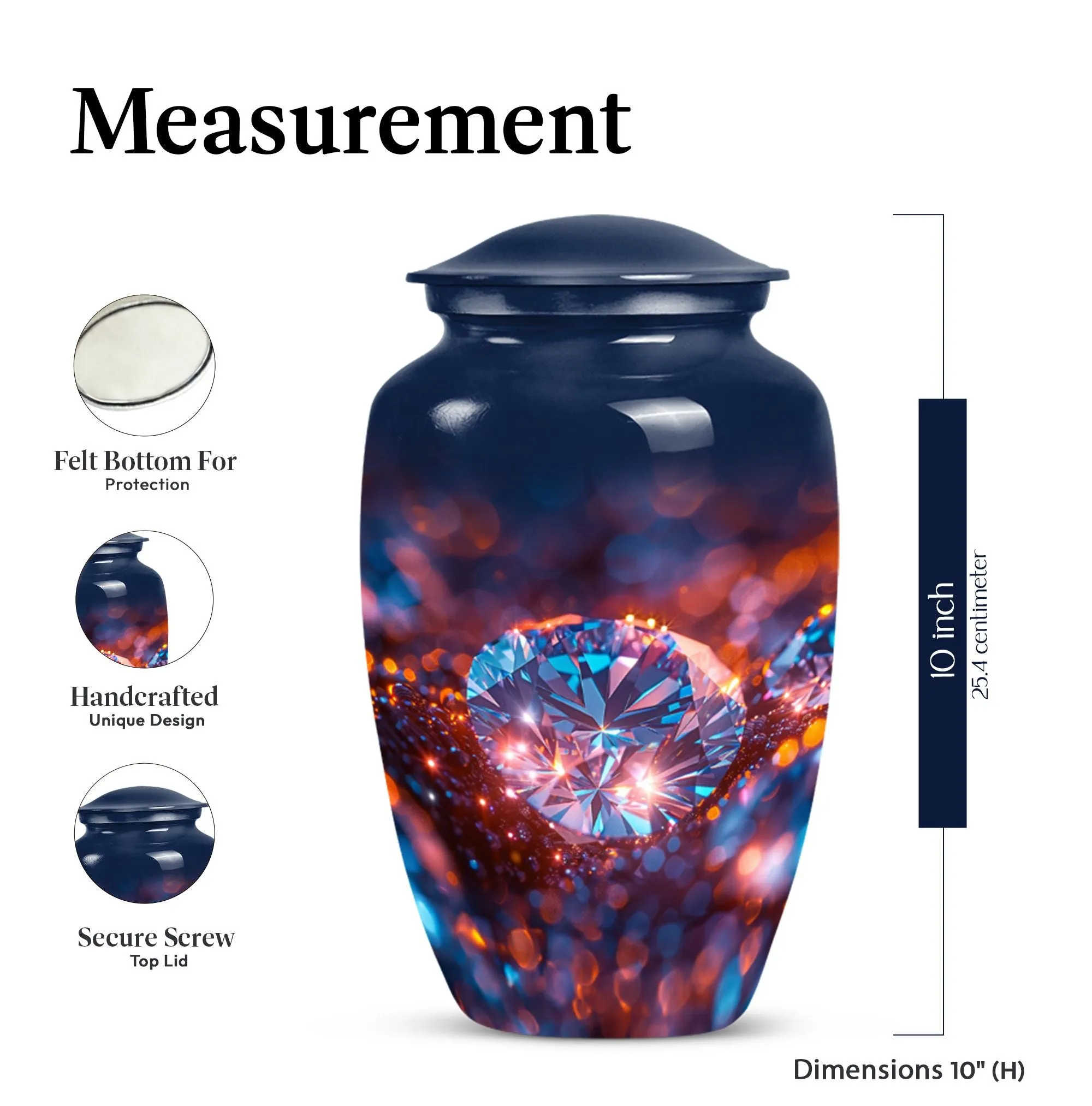 Diamond Tranquillity: Cherished Memorial Urn for Women