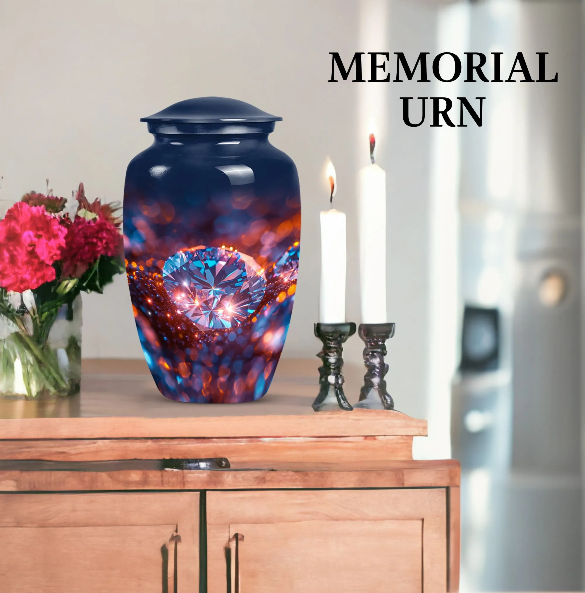 Diamond Tranquillity: Cherished Memorial Urn for Women