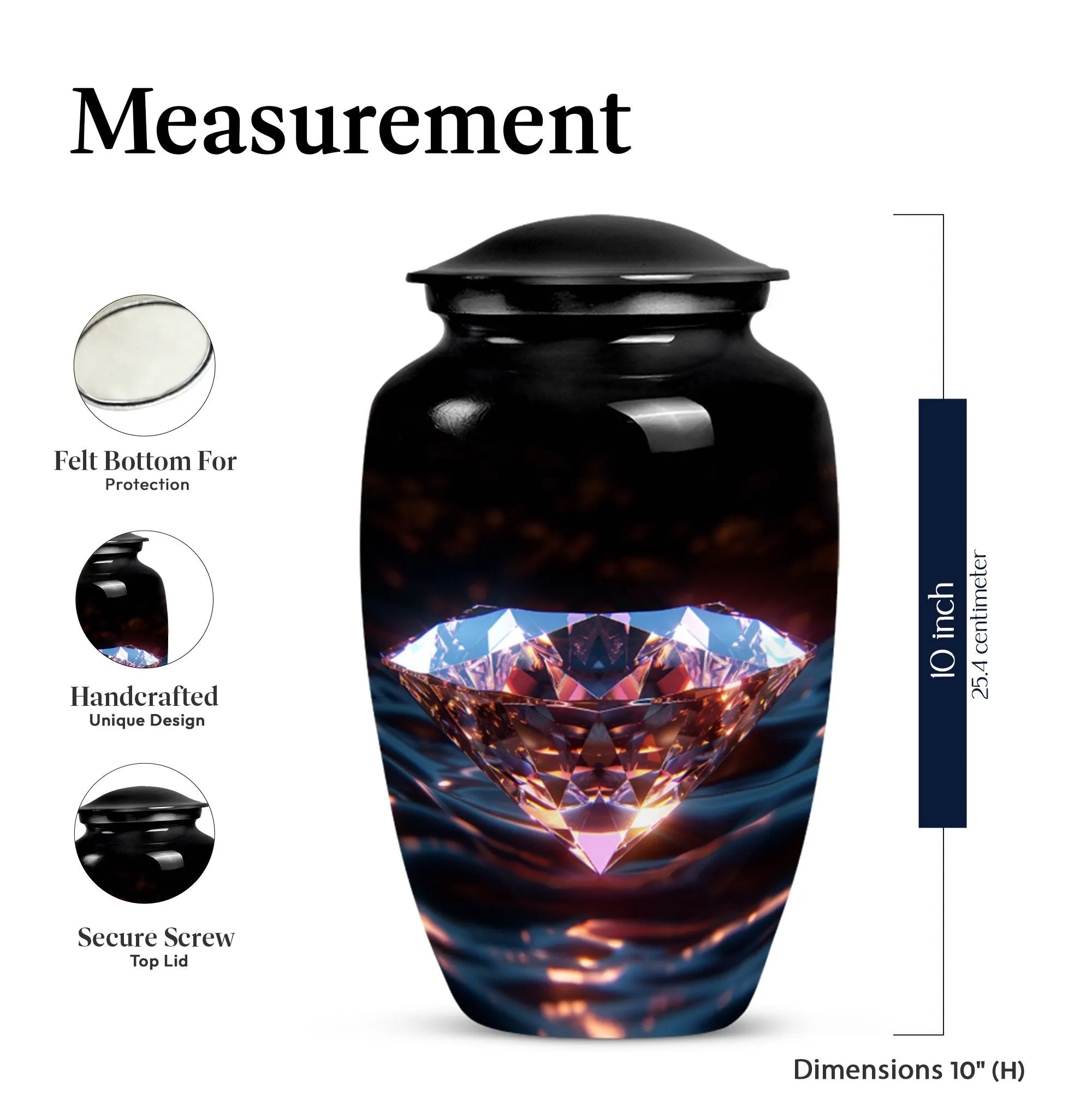 Diamond Tribute: Memorial Forever Cremation Urn For Ashes