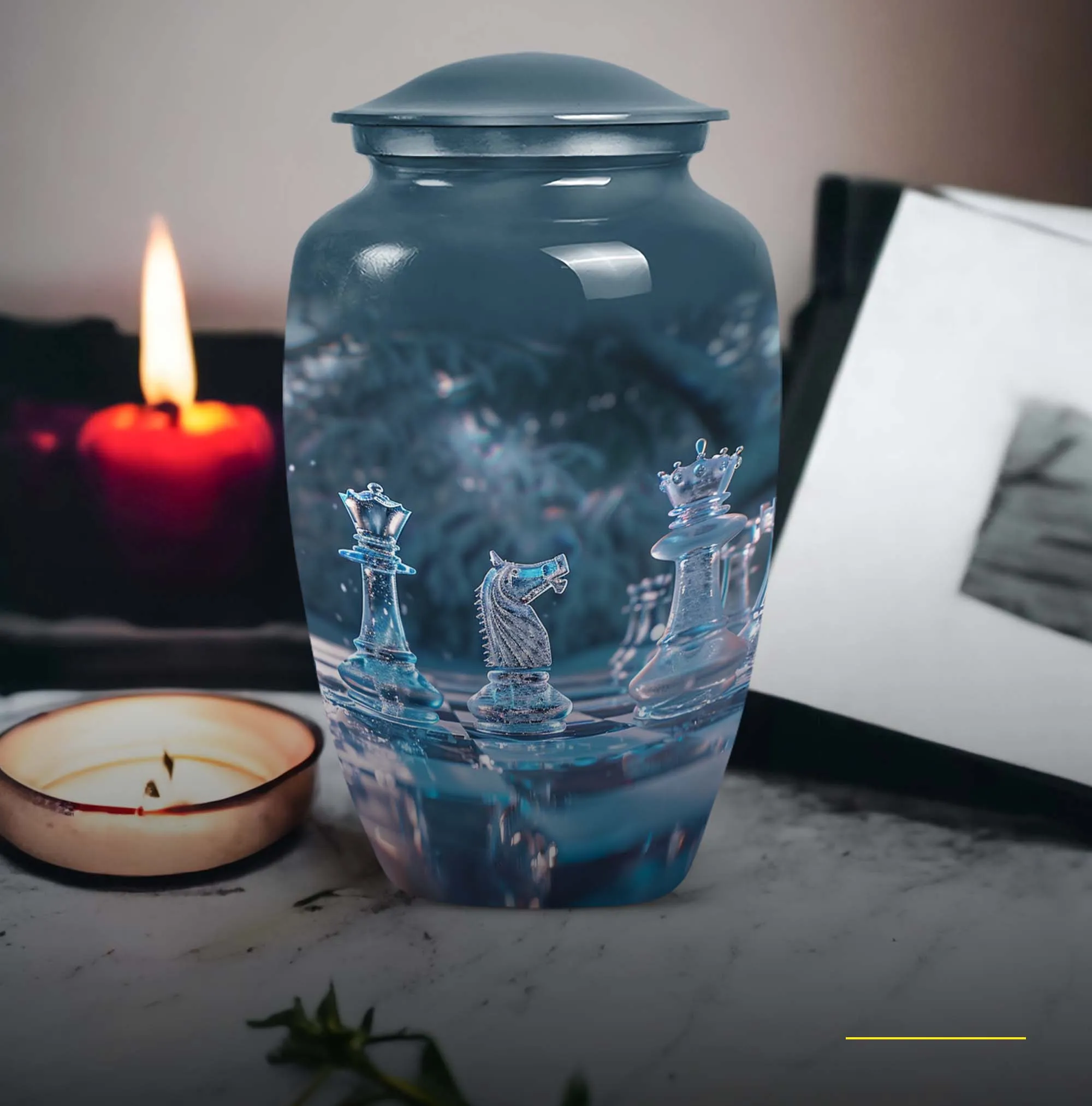 Dignified Chess Tribute: Female Memorial Cremation Urn