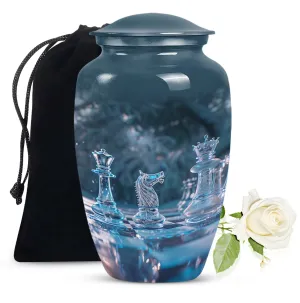Dignified Chess Tribute: Female Memorial Cremation Urn