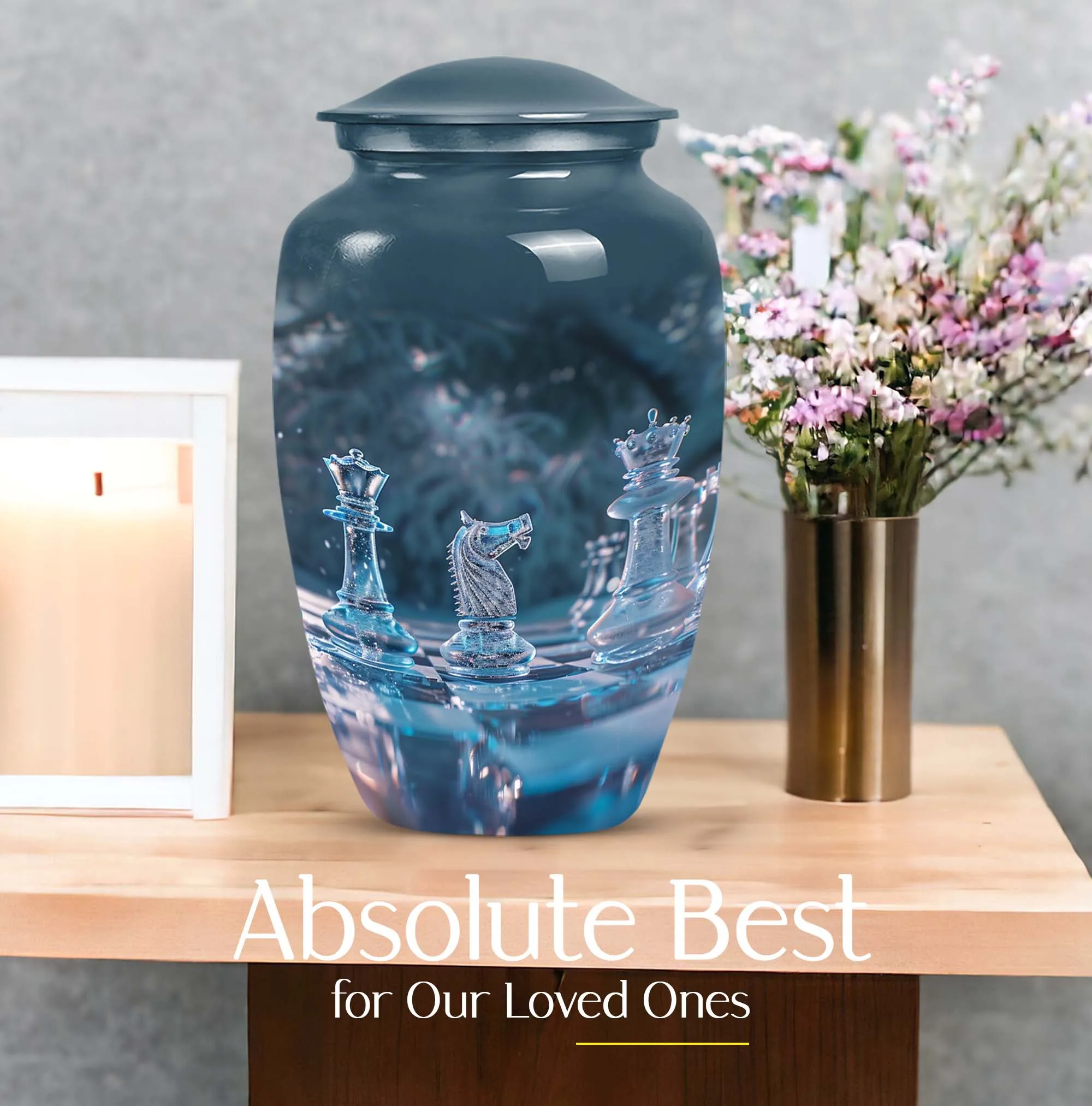 Dignified Chess Tribute: Female Memorial Cremation Urn