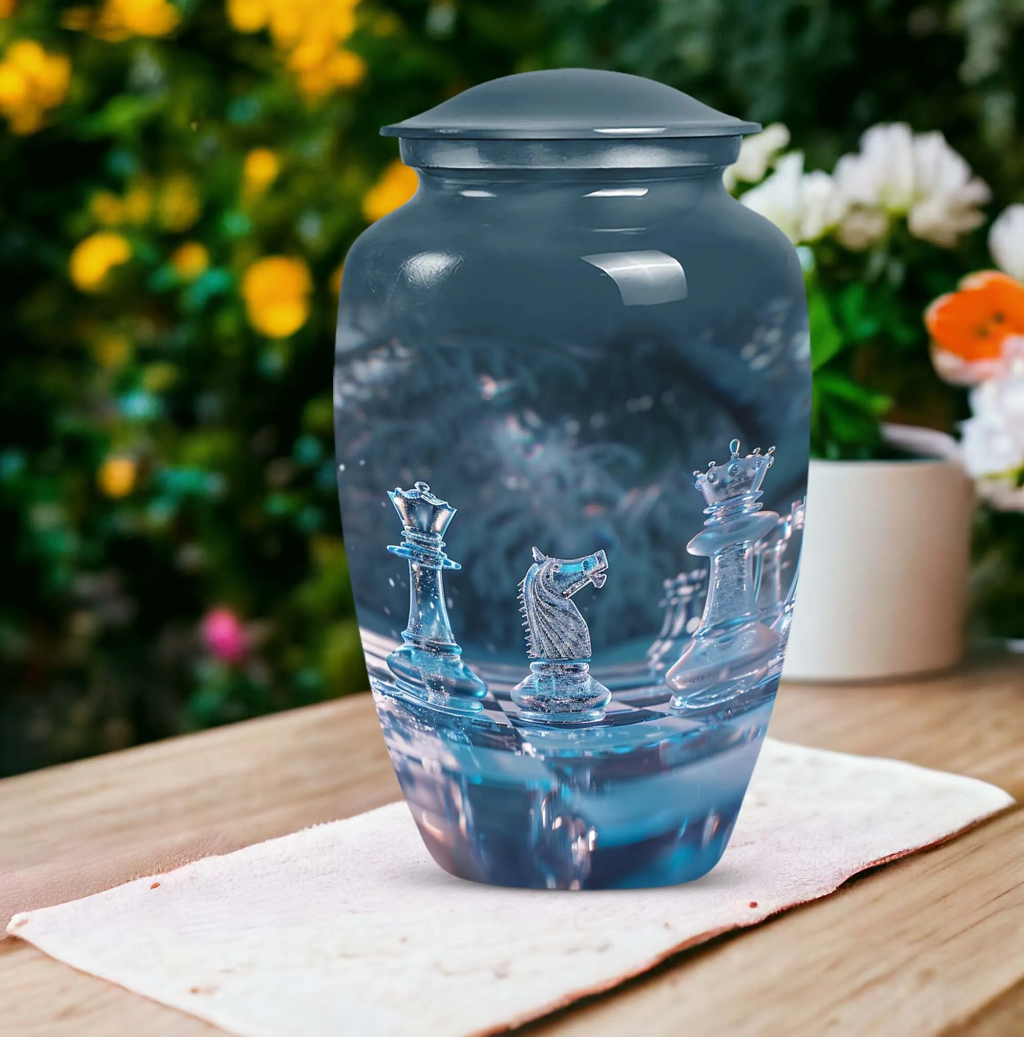 Dignified Chess Tribute: Female Memorial Cremation Urn