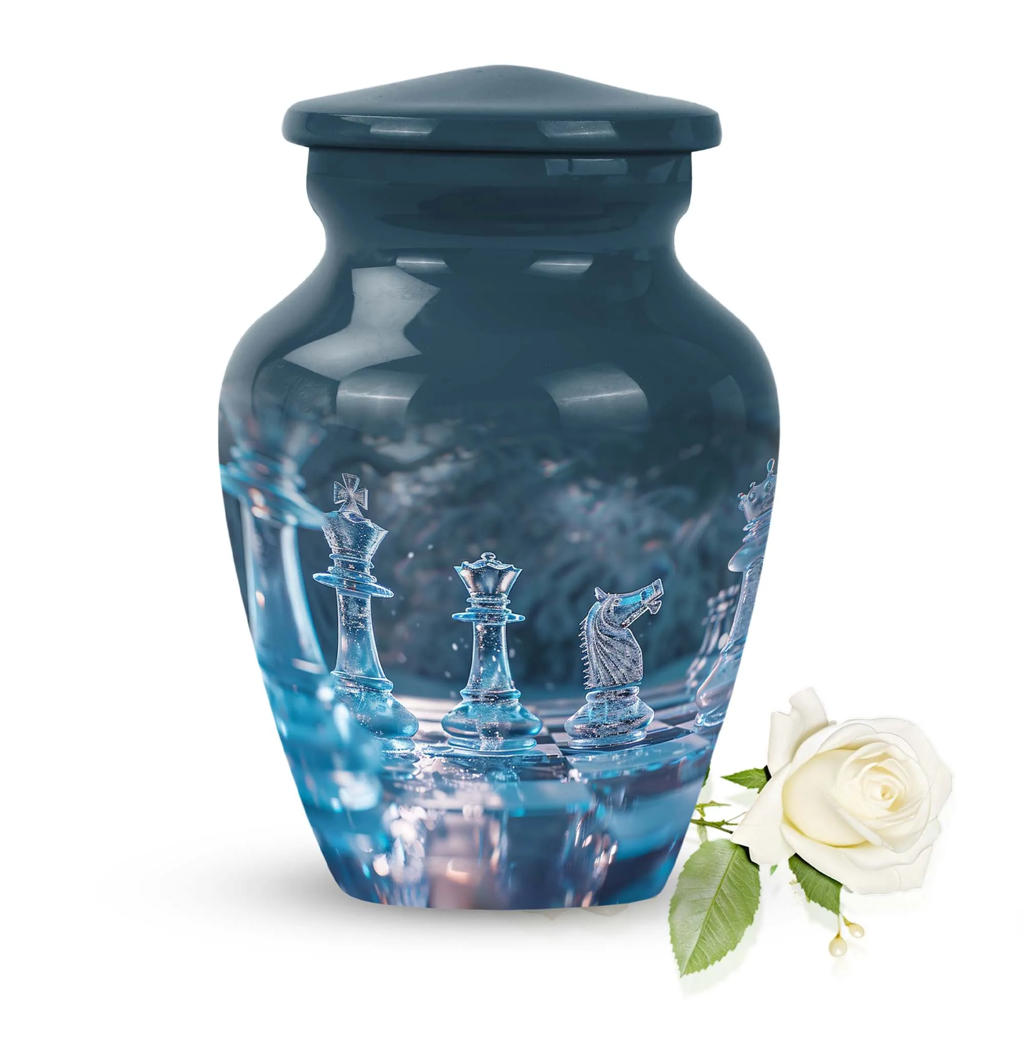Dignified Chess Tribute: Female Memorial Cremation Urn