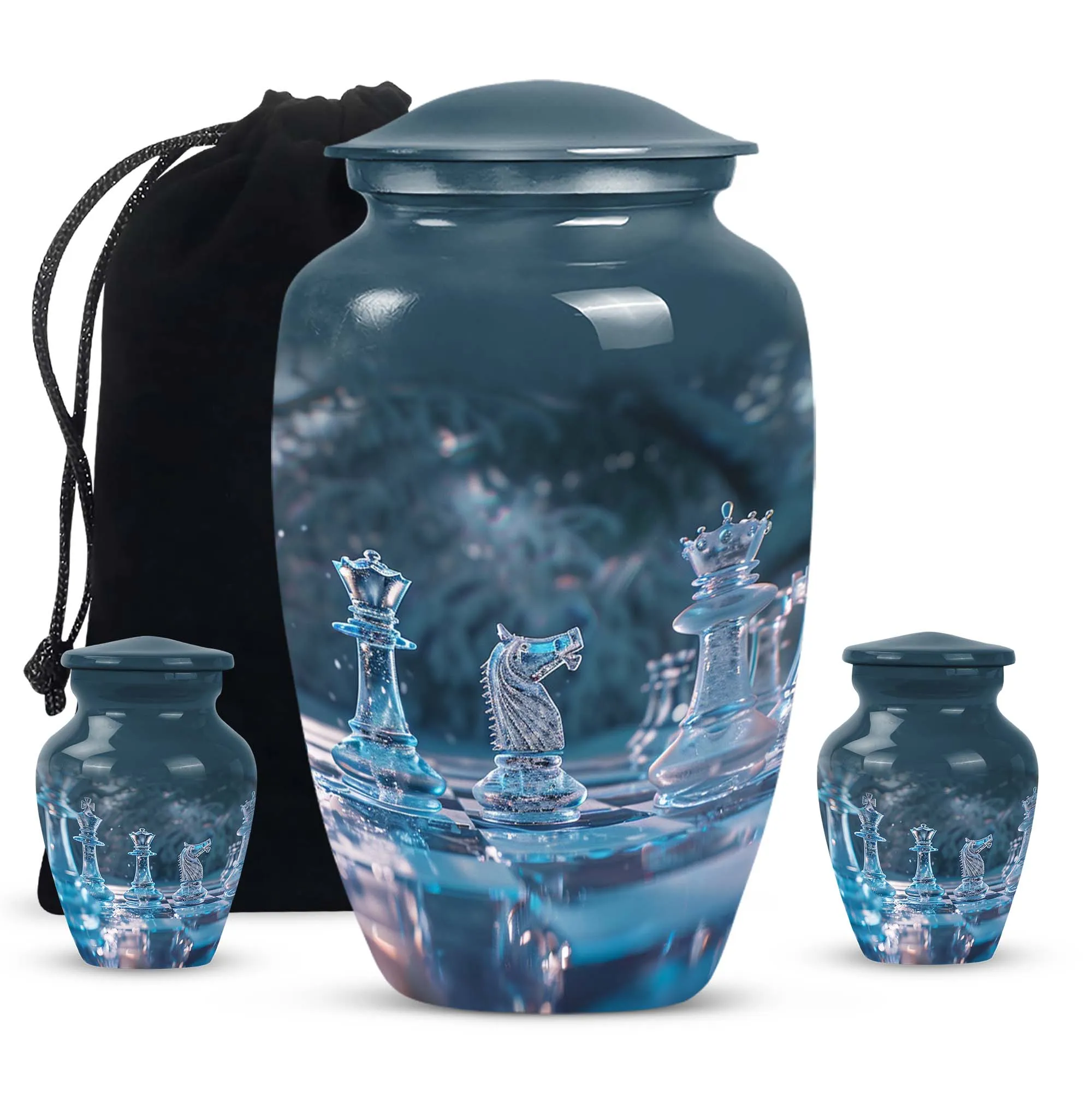Dignified Chess Tribute: Female Memorial Cremation Urn