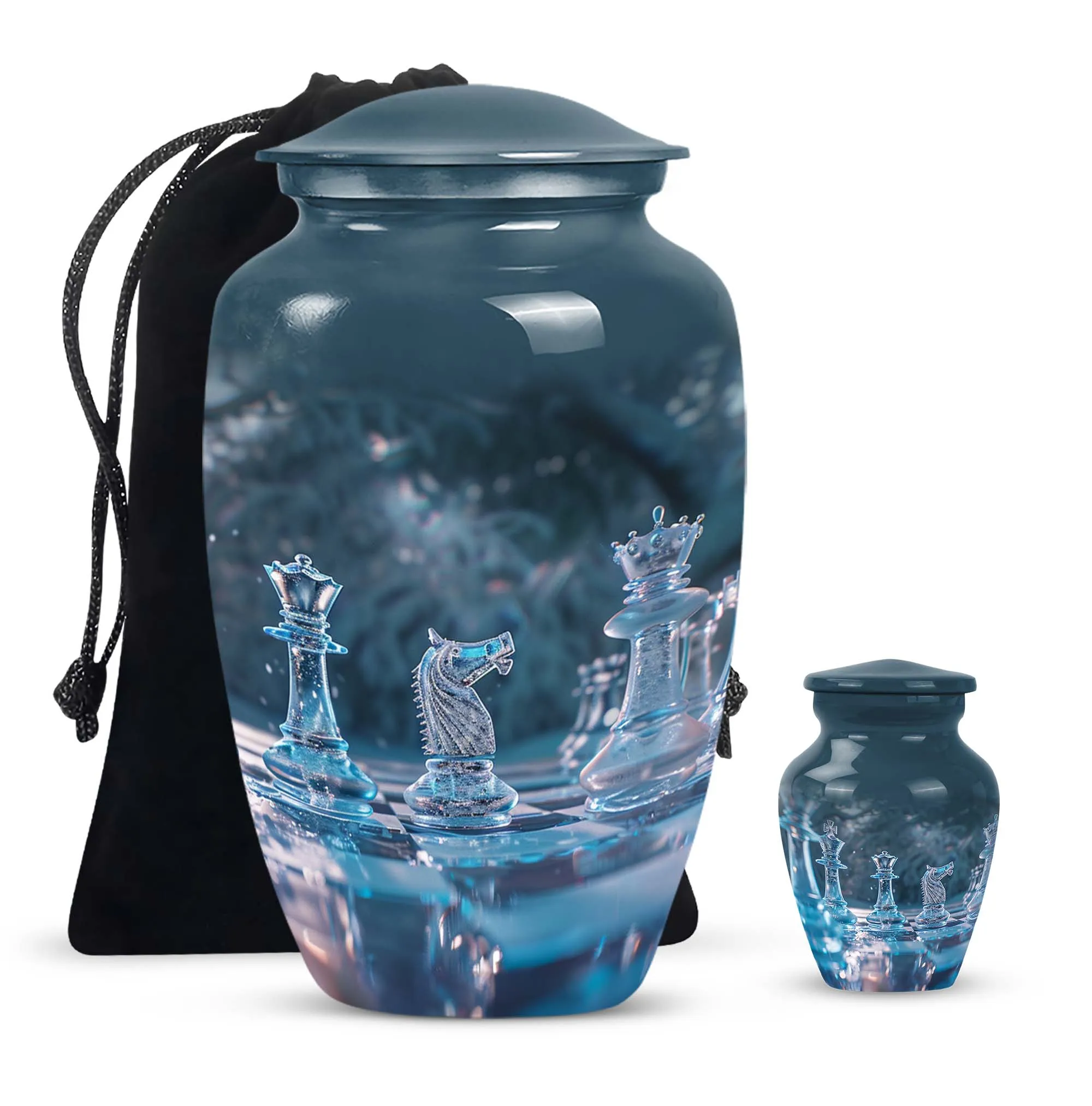 Dignified Chess Tribute: Female Memorial Cremation Urn