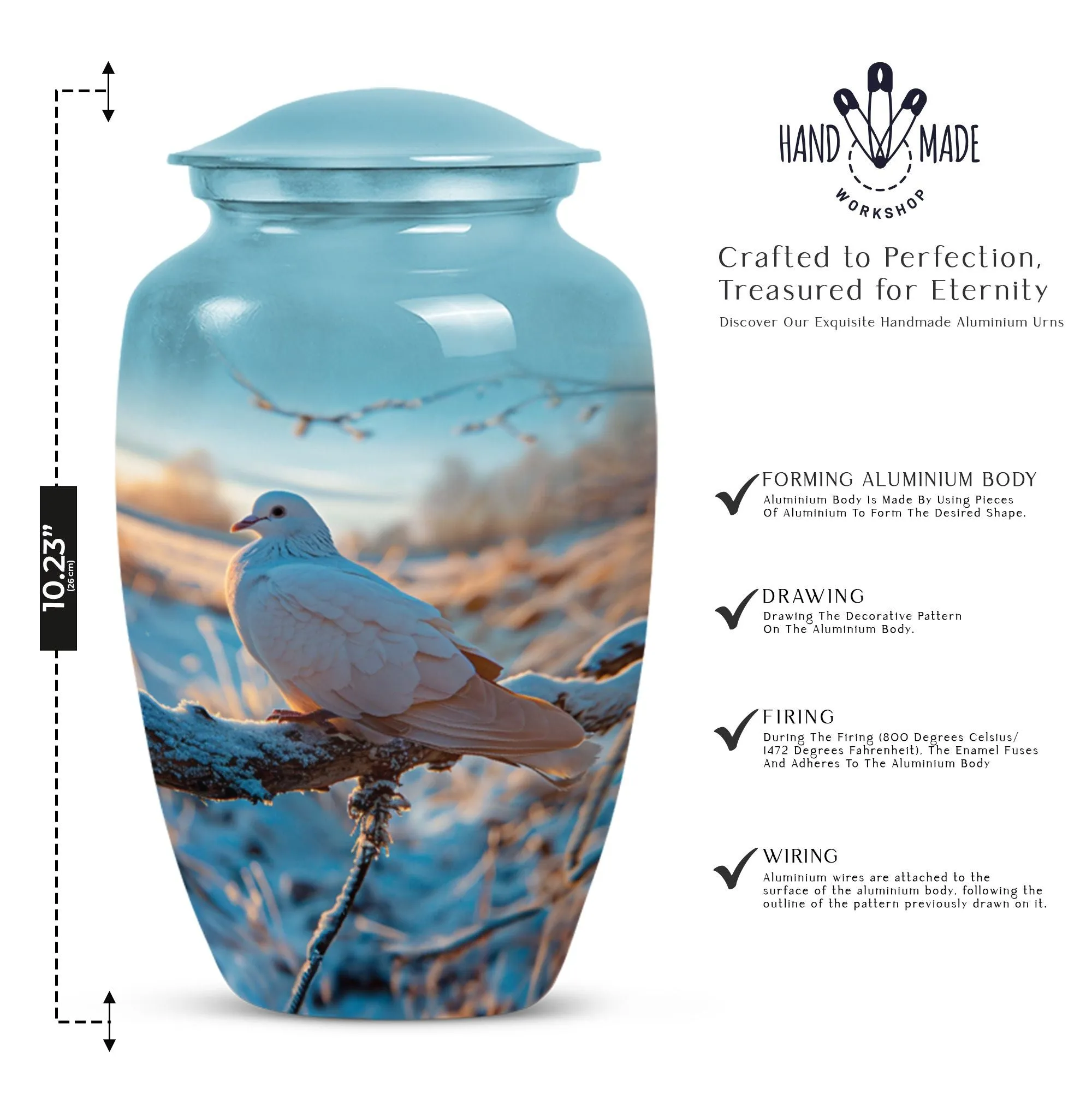 Dove Crest - Premium Dove Urn for Celebrating Legacy & Peace