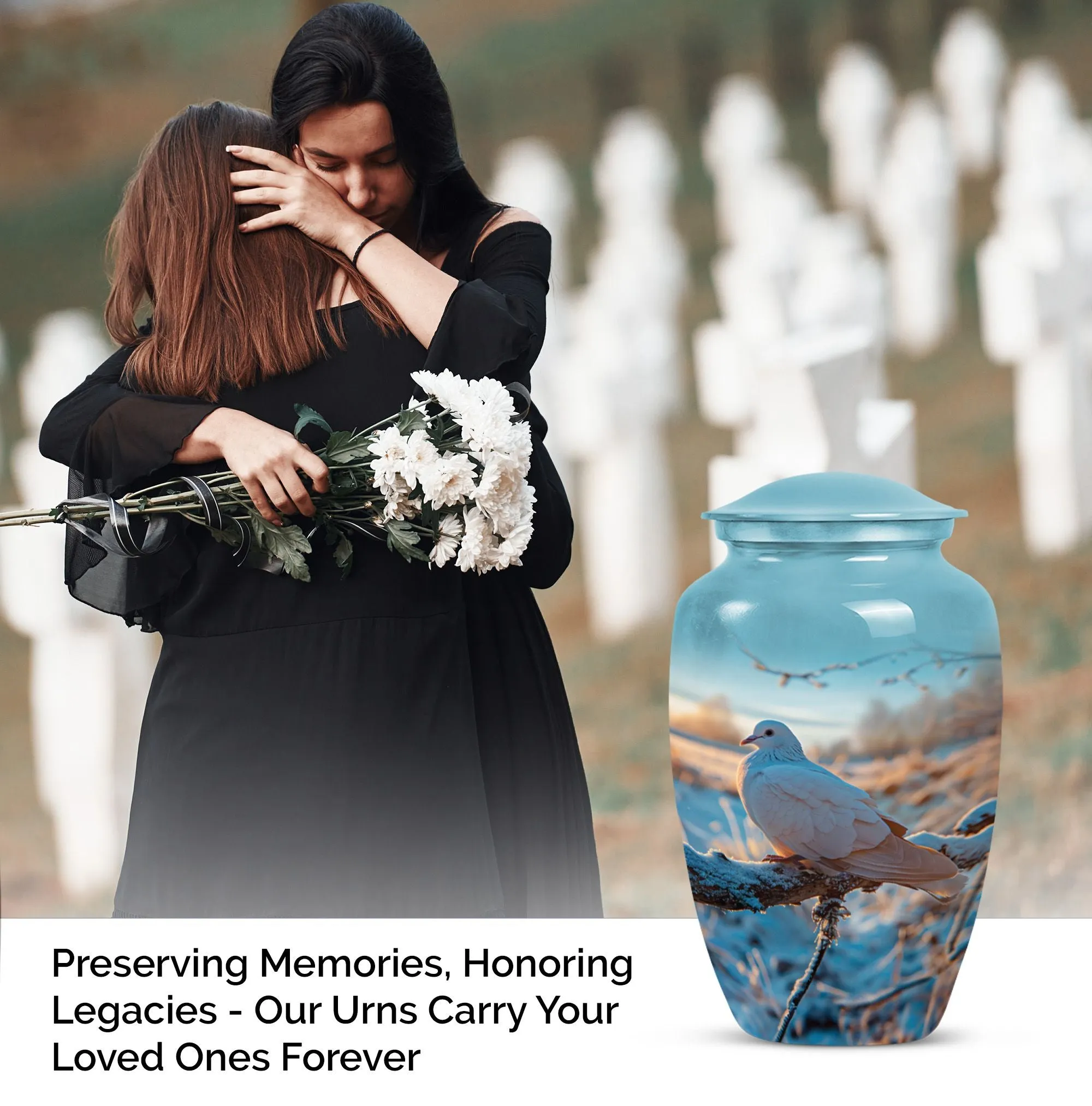 Dove Crest - Premium Dove Urn for Celebrating Legacy & Peace