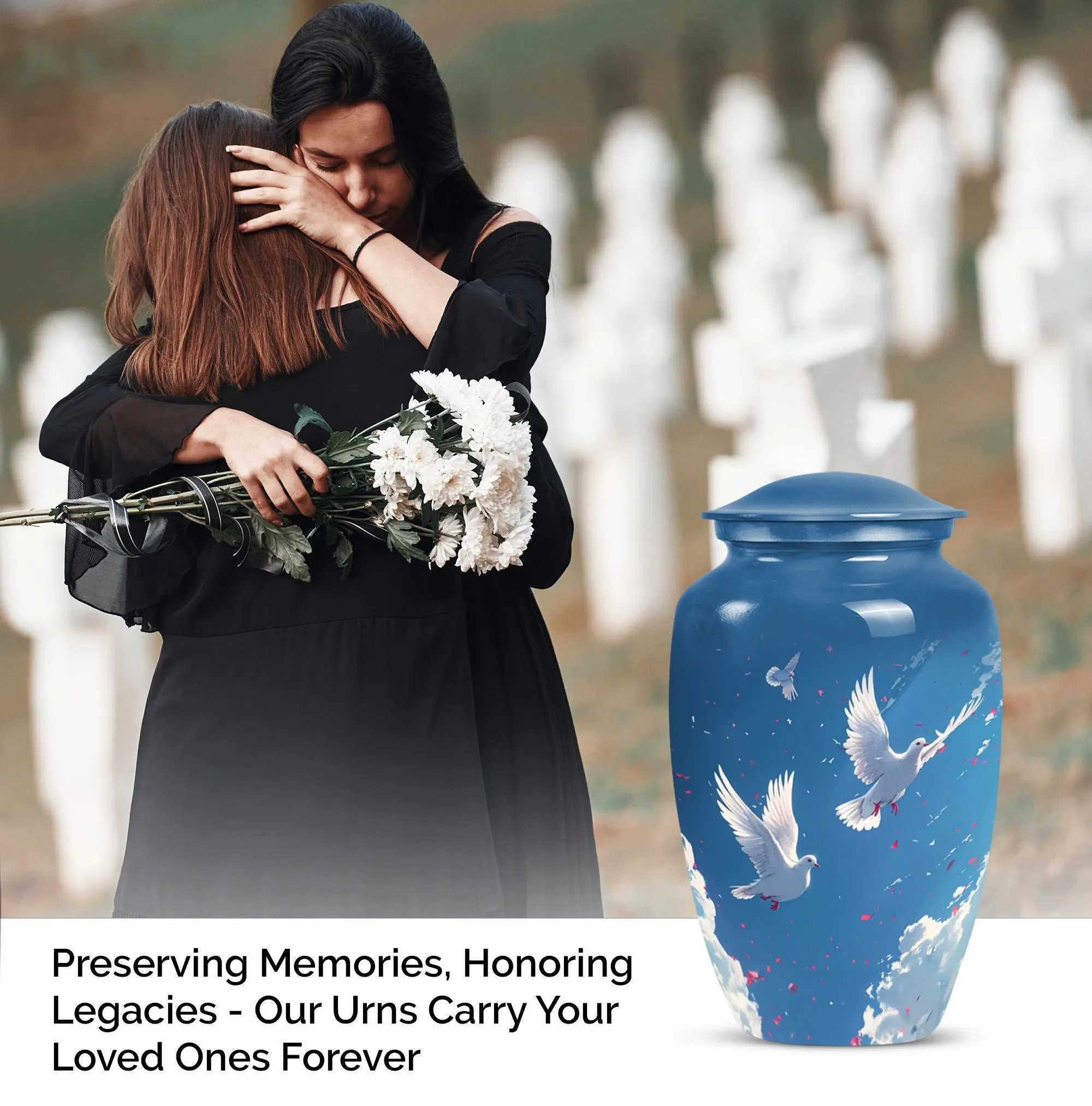 Dove Urn Harmony - Traditionally Crafted Manly Cremation Urn