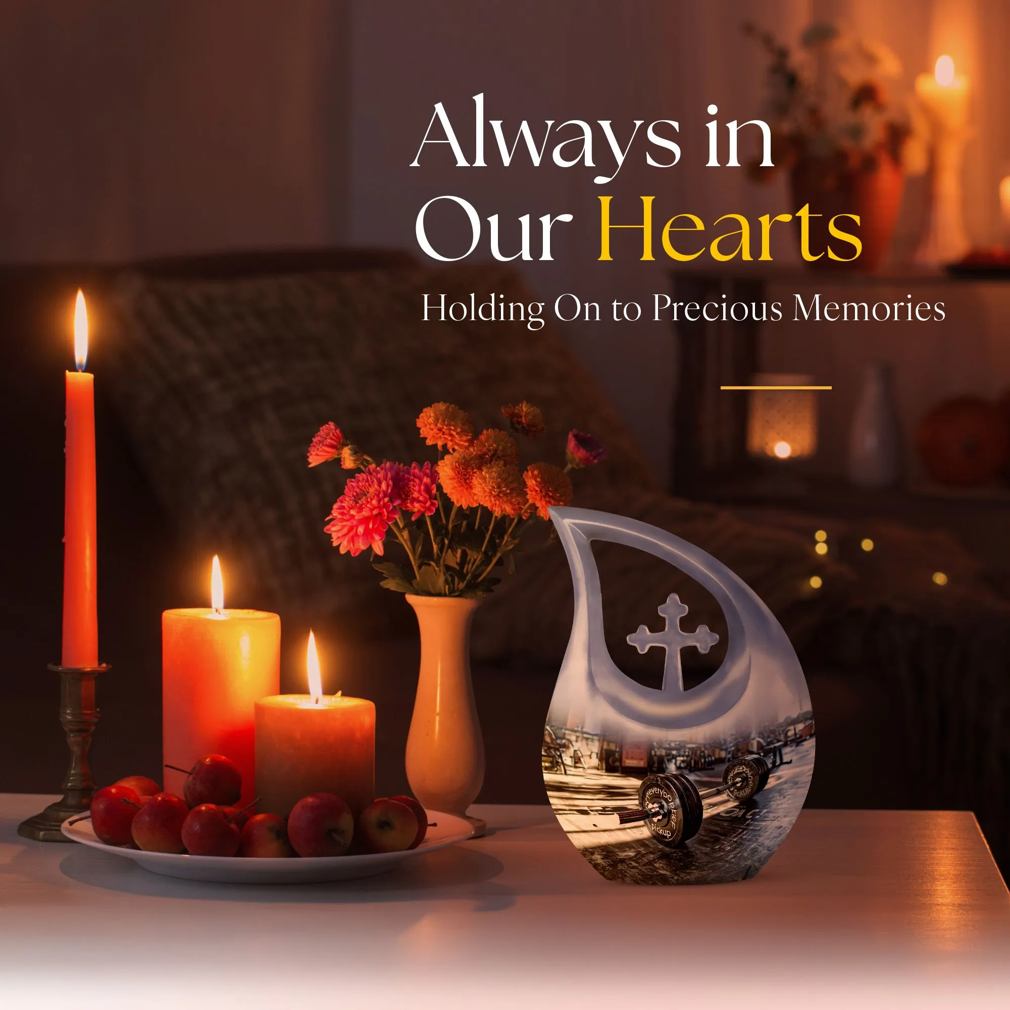 Dumbles Urn - Cross Drop Design, Memorial Urn for Human Ashes