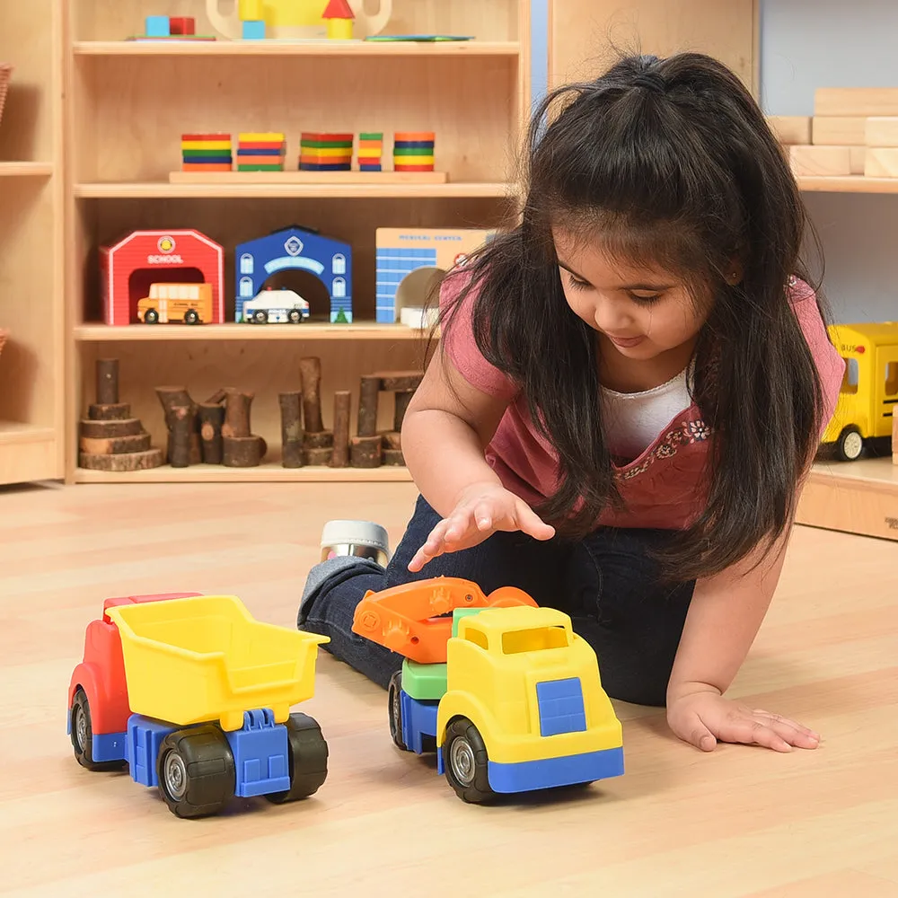 Durable Tough Trucks Playset | Set of 6 Construction Vehicles
