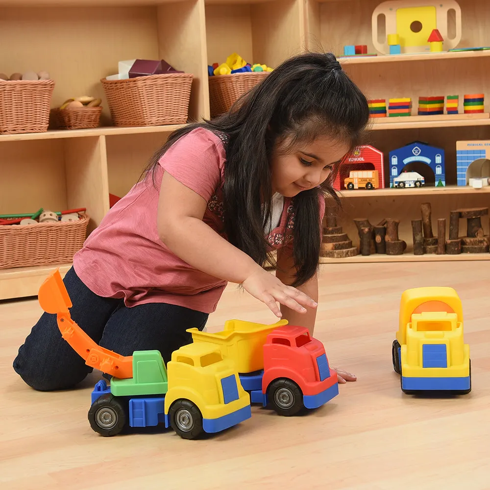 Durable Tough Trucks Playset | Set of 6 Construction Vehicles