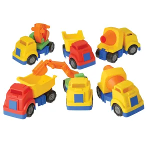 Durable Tough Trucks Playset | Set of 6 Construction Vehicles