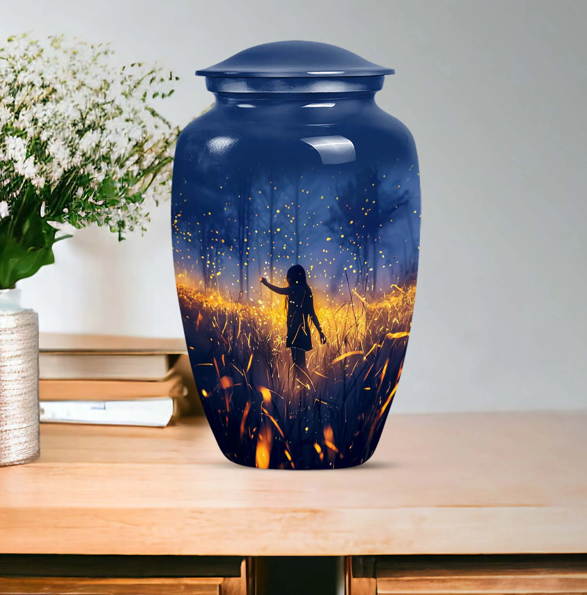 Echoes at Dusk: Twilight Forest Medium Cremation Urn for Adults