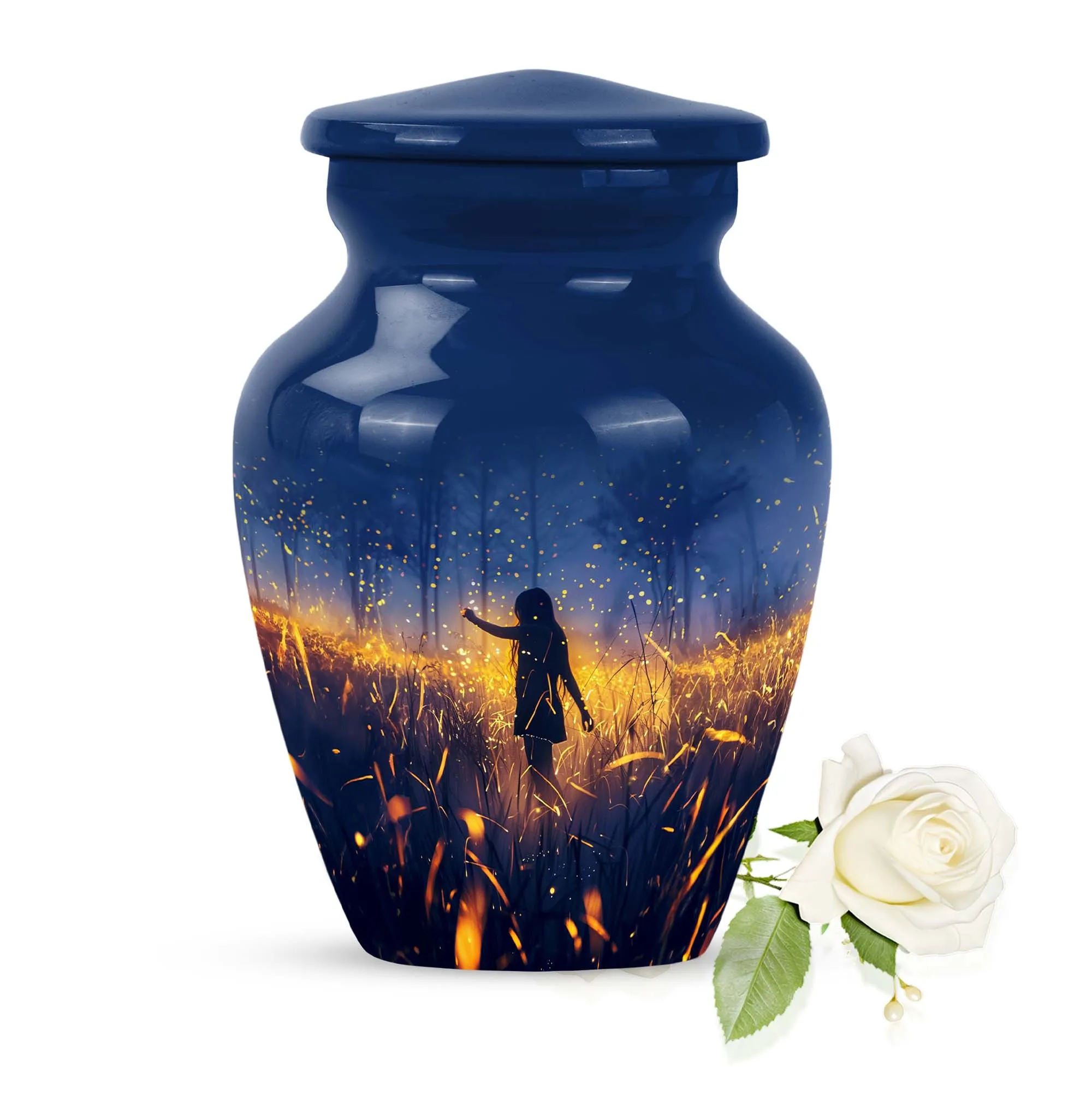 Echoes at Dusk: Twilight Forest Medium Cremation Urn for Adults