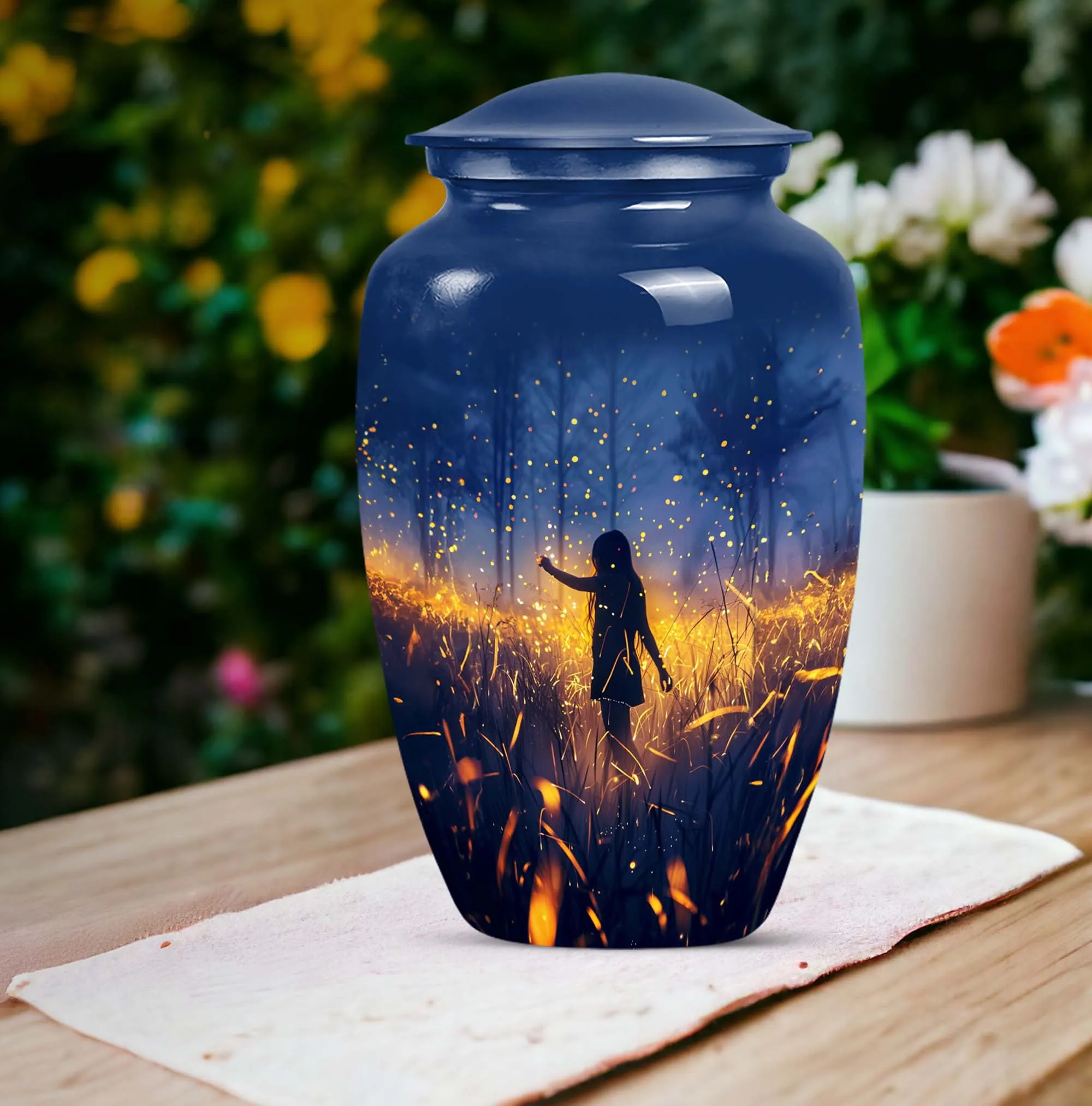 Echoes at Dusk: Twilight Forest Medium Cremation Urn for Adults