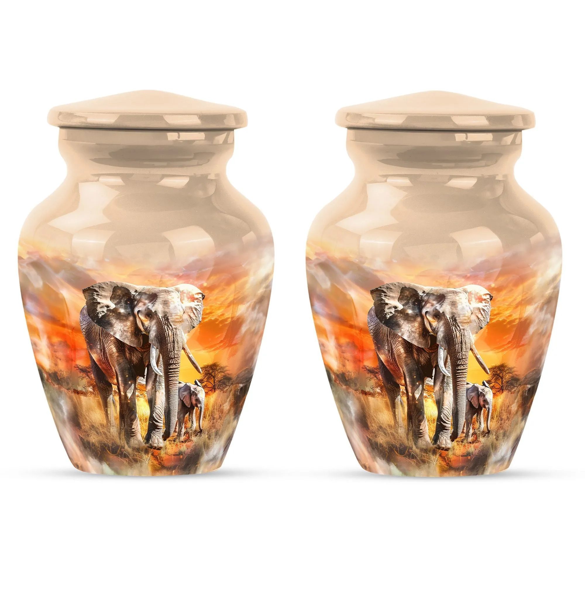 Elephant Family Tribute - Funeral Urn for a Lasting Memorial