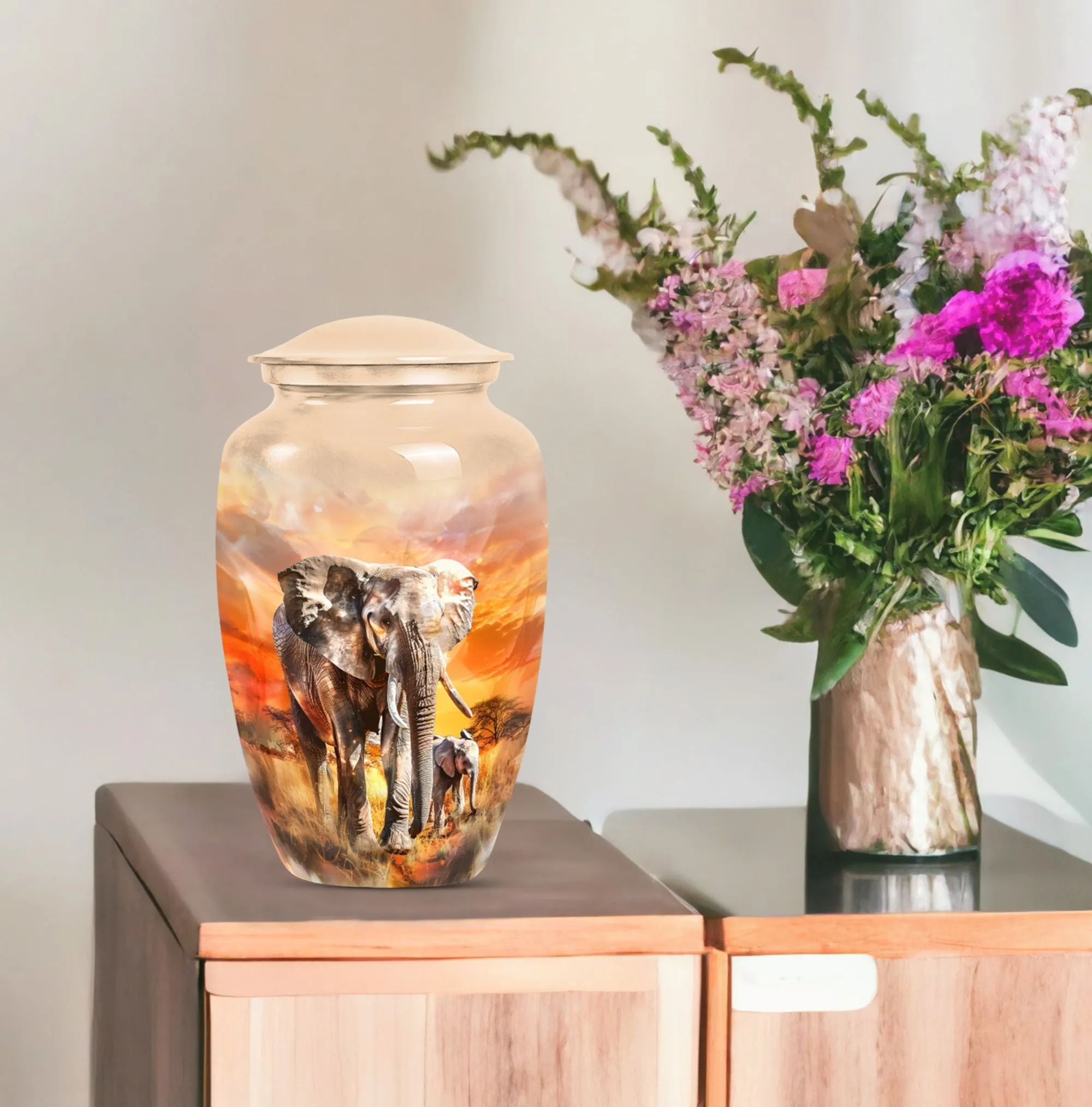 Elephant Family Tribute - Funeral Urn for a Lasting Memorial