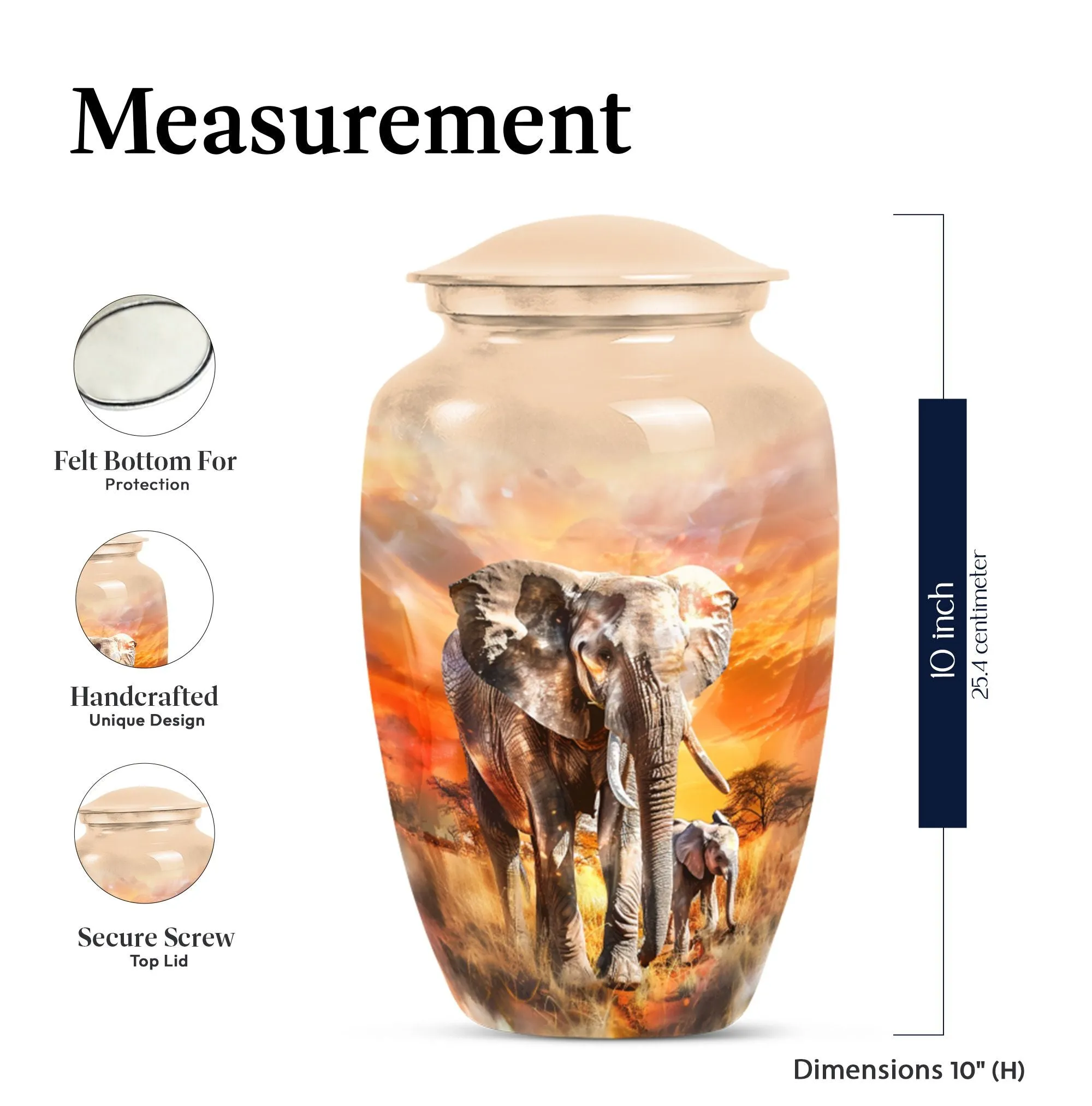 Elephant Family Tribute - Funeral Urn for a Lasting Memorial