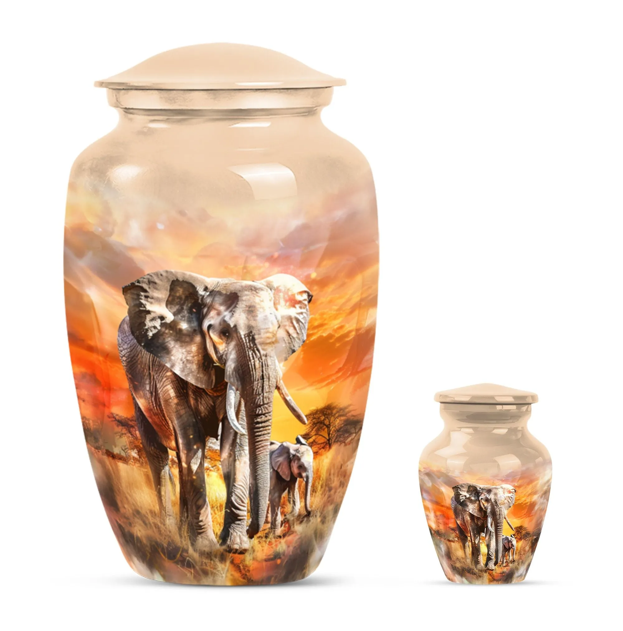 Elephant Family Tribute - Funeral Urn for a Lasting Memorial