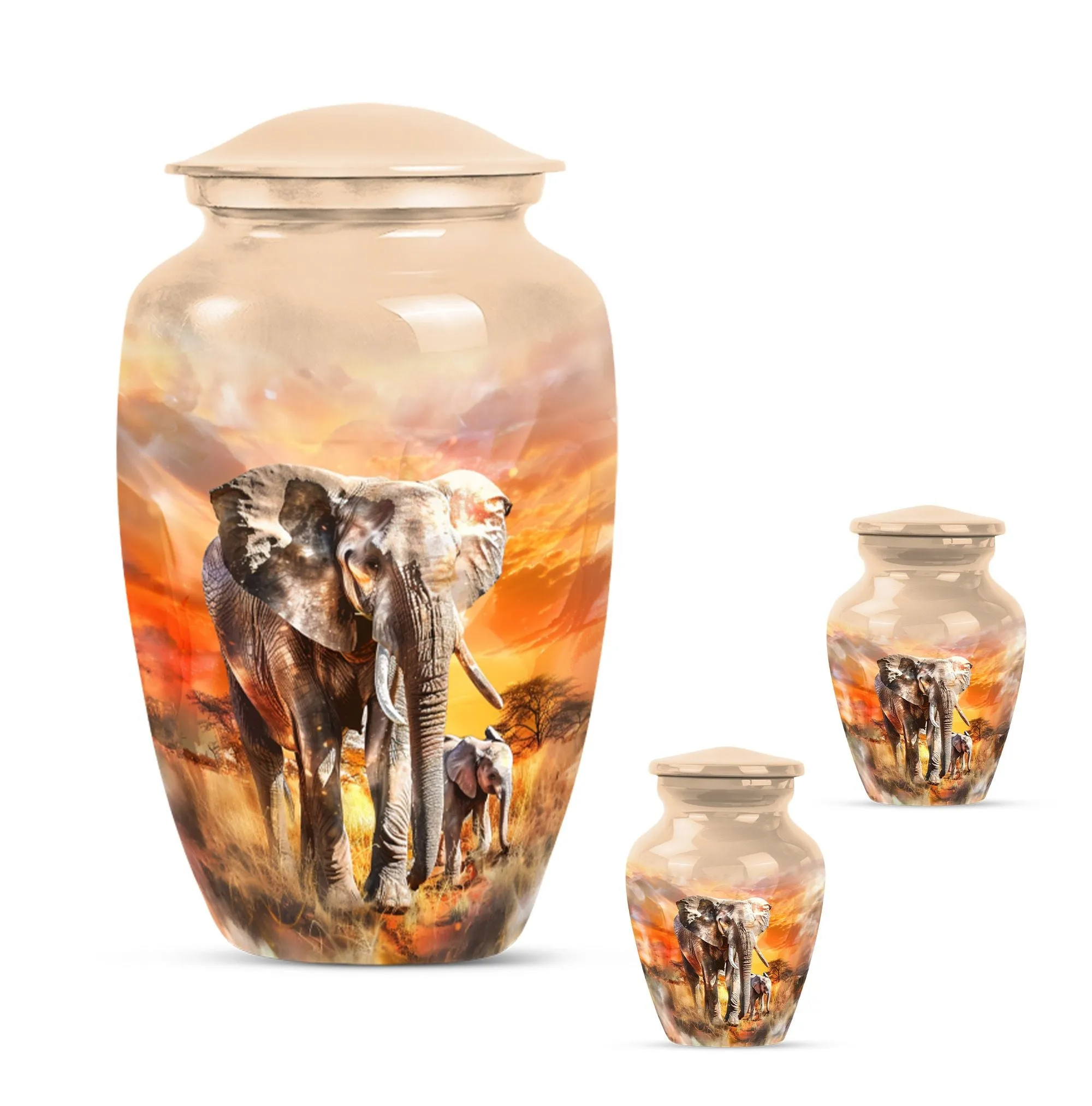 Elephant Family Tribute - Funeral Urn for a Lasting Memorial