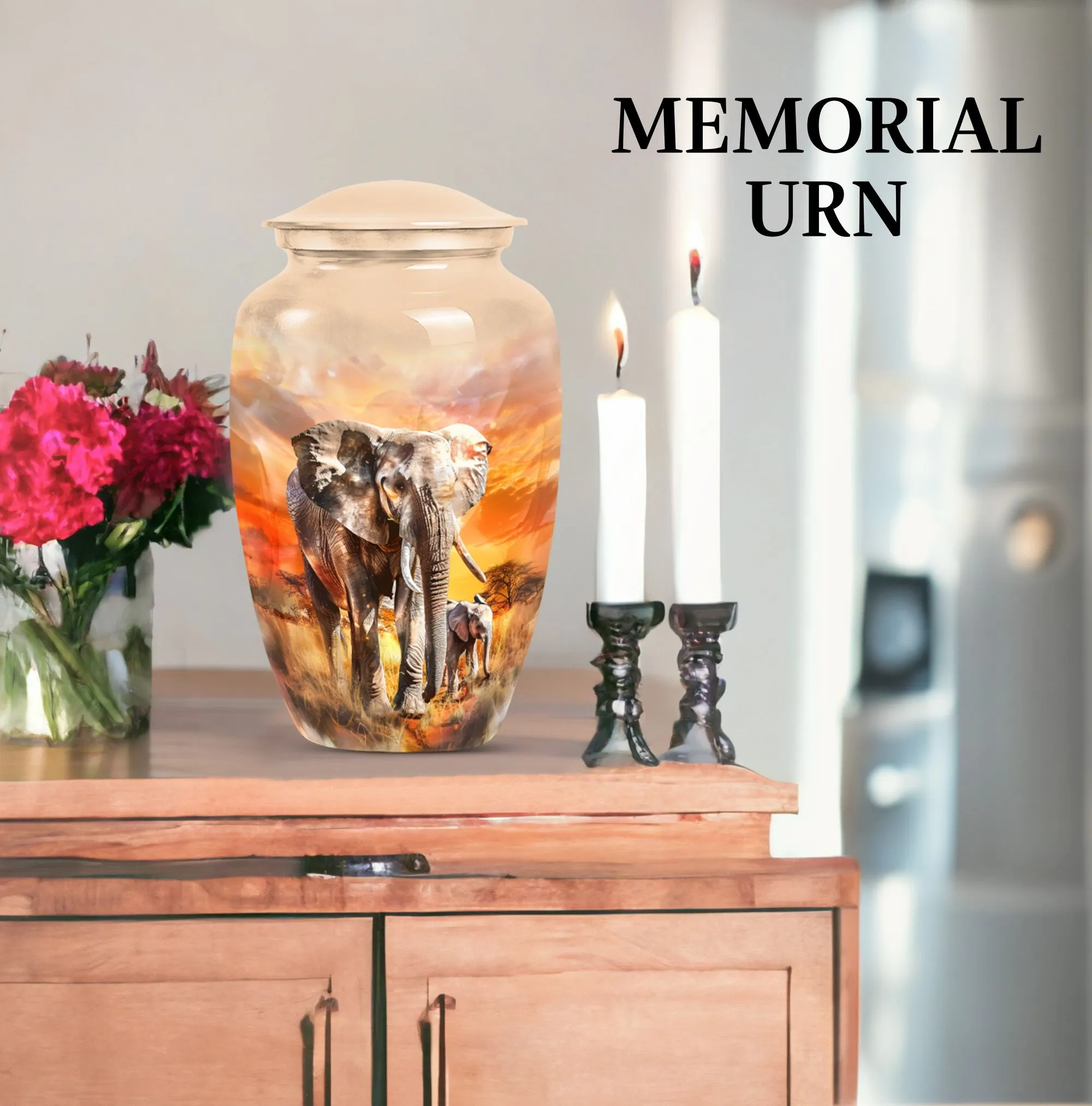 Elephant Family Tribute - Funeral Urn for a Lasting Memorial