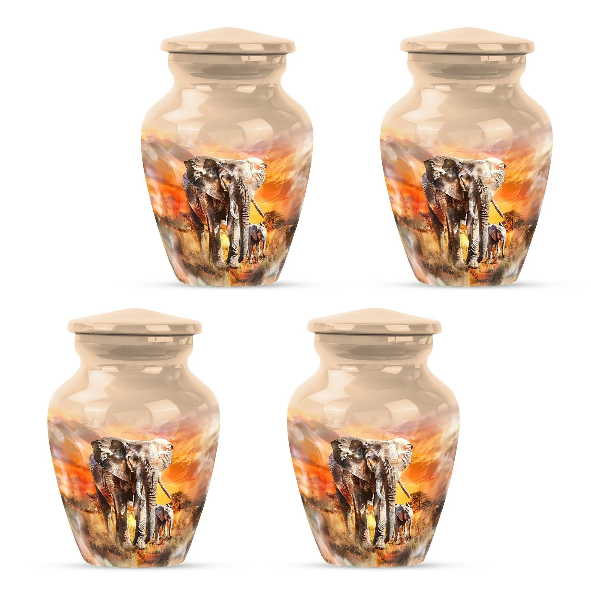 Elephant Family Tribute - Funeral Urn for a Lasting Memorial