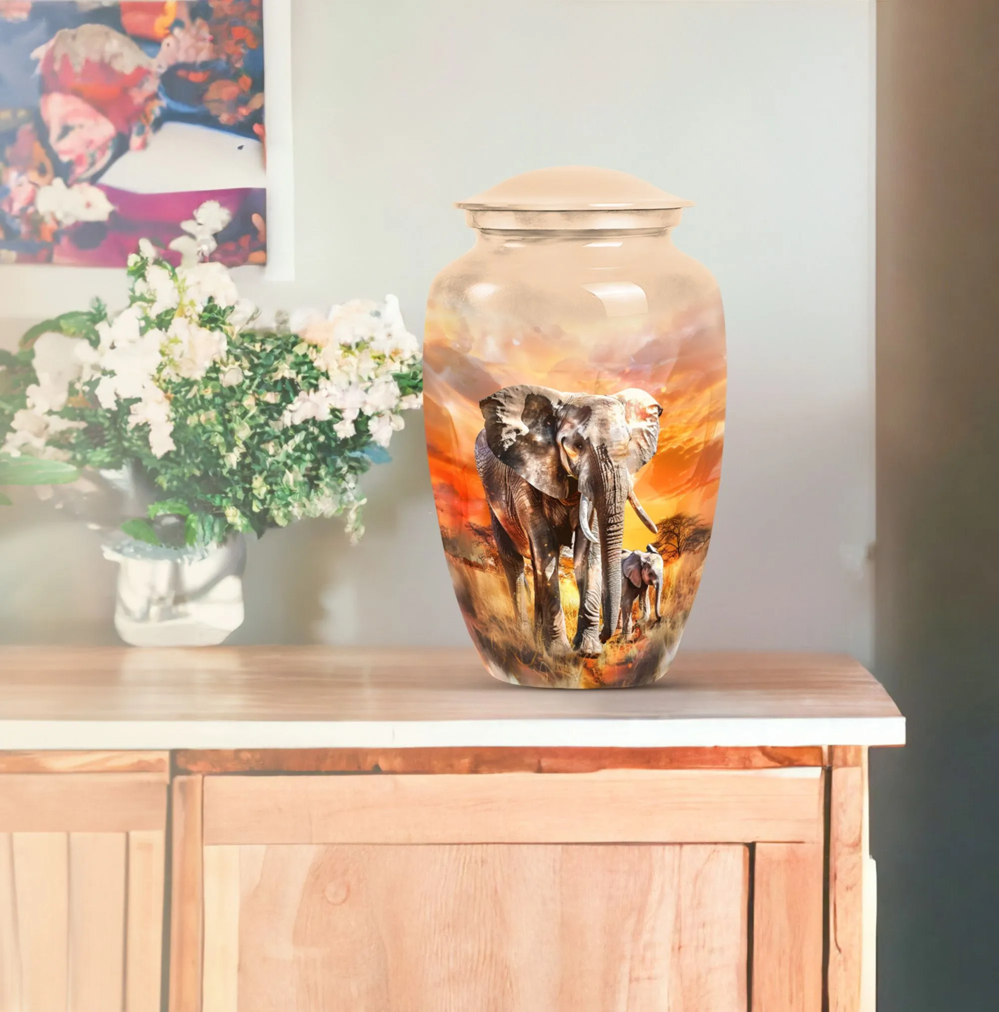 Elephant Family Tribute - Funeral Urn for a Lasting Memorial