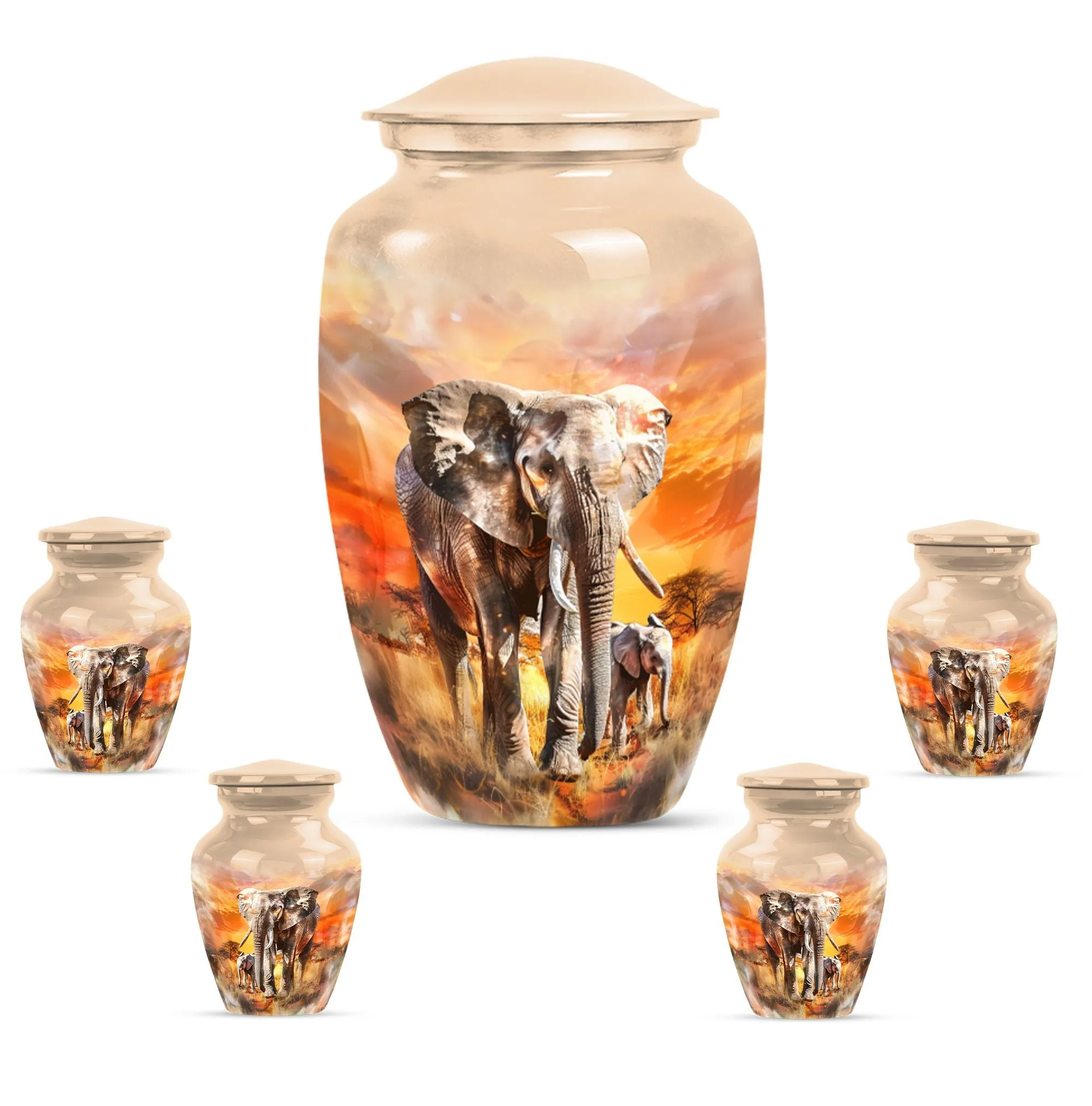Elephant Family Tribute - Funeral Urn for a Lasting Memorial