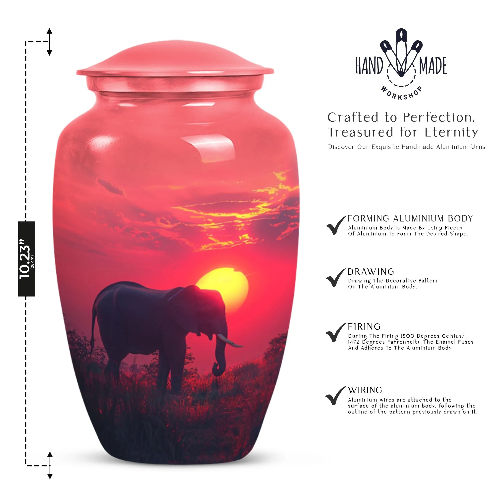 Elephant Urn for Funerals, Uniquely Crafted Cremation Keepsake