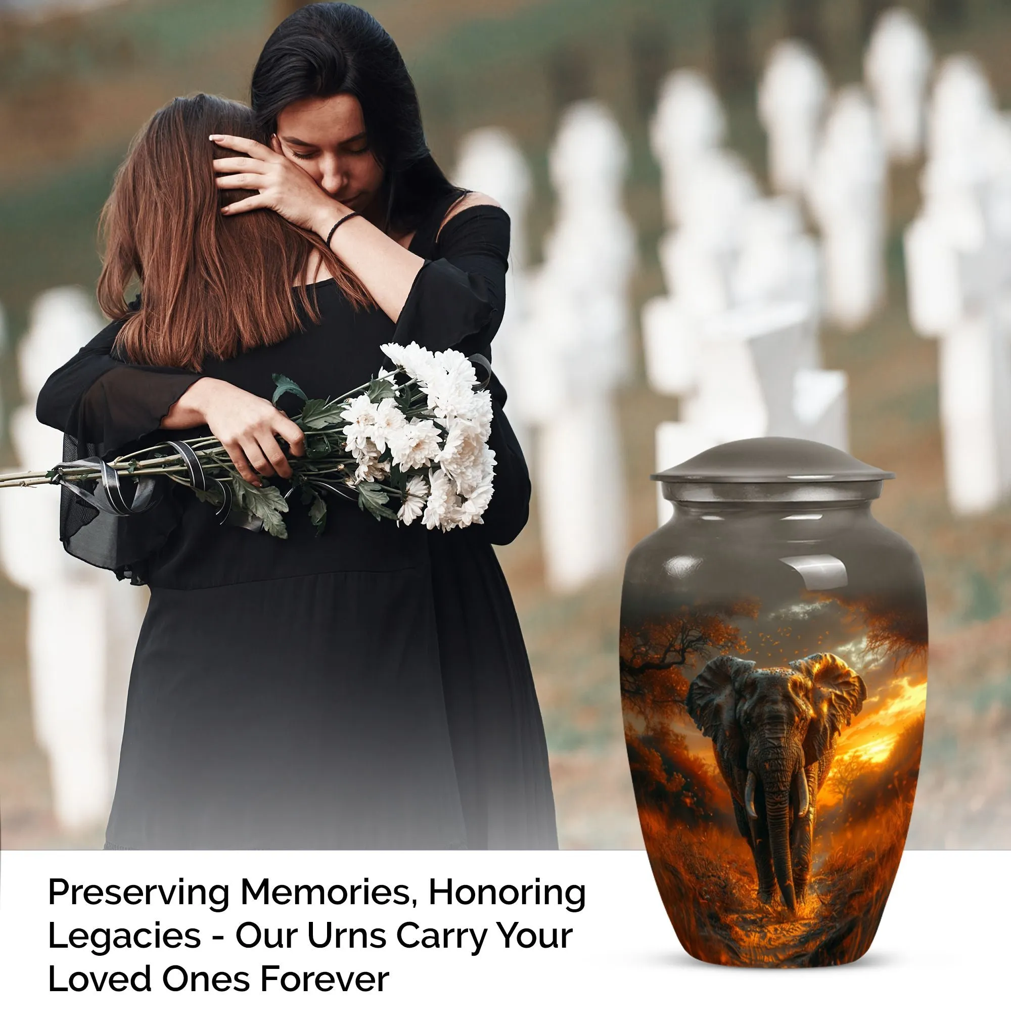 Elephant Urn for Human Ashes - Urn For Cremated Human Ashes